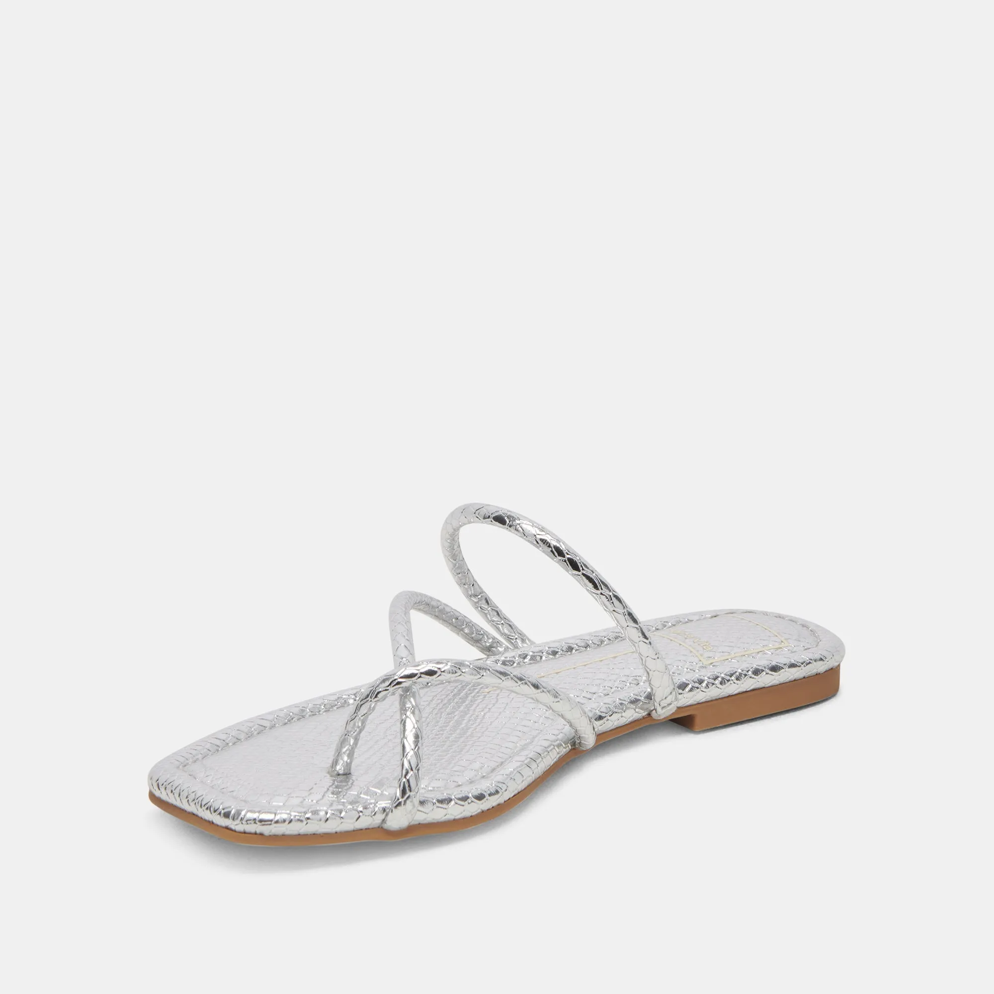 LEANNA SANDALS SILVER EMBOSSED STELLA Padded Touch