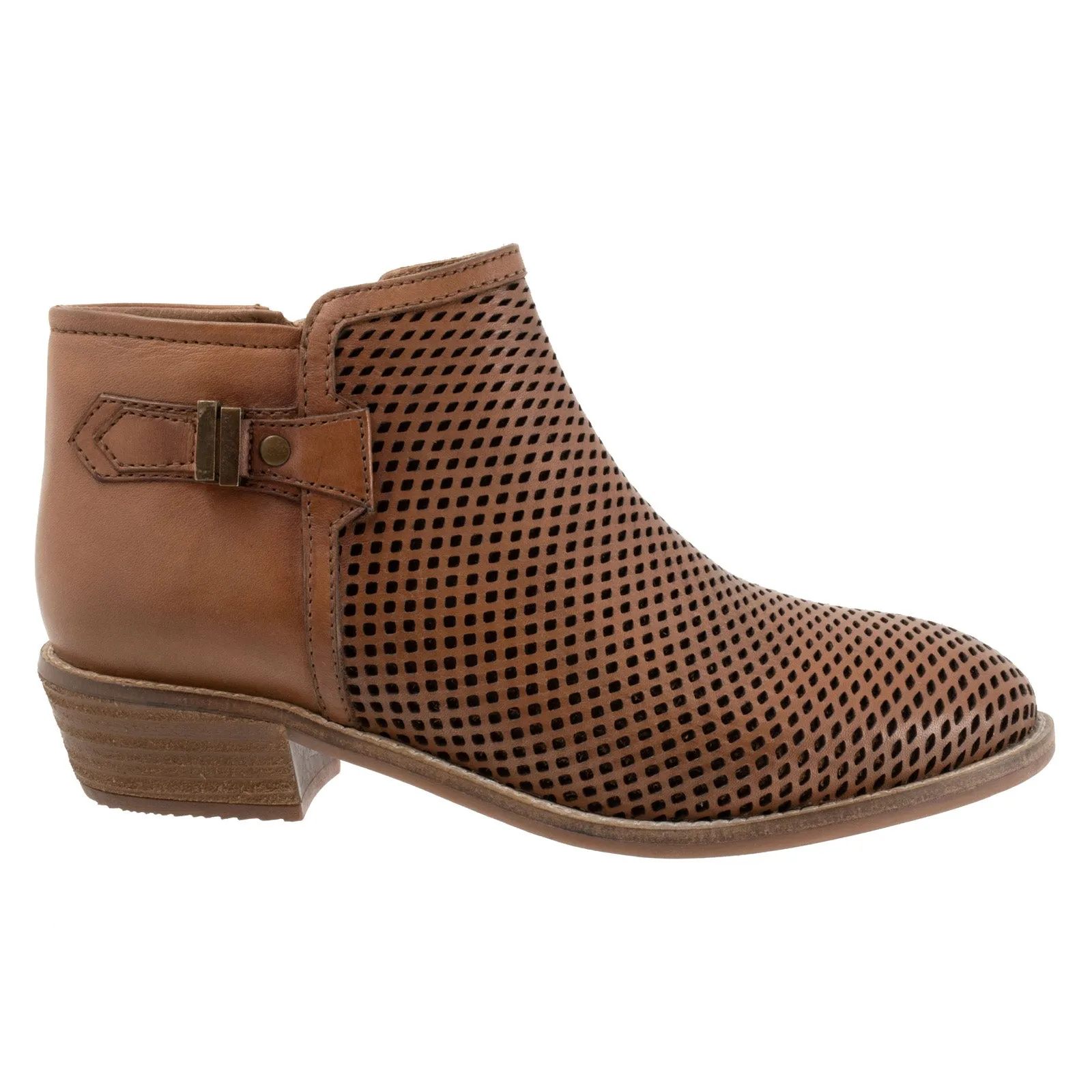 Comfortable Design Family Reunion Softwalk Rimini Perf S2315-215 Womens Brown Wide Ankle & Booties Boots