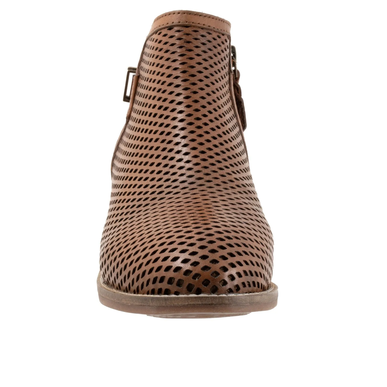 Softwalk Rimini Perf S2315-215 Womens Brown Wide Ankle & Booties Boots Cushioned Fit