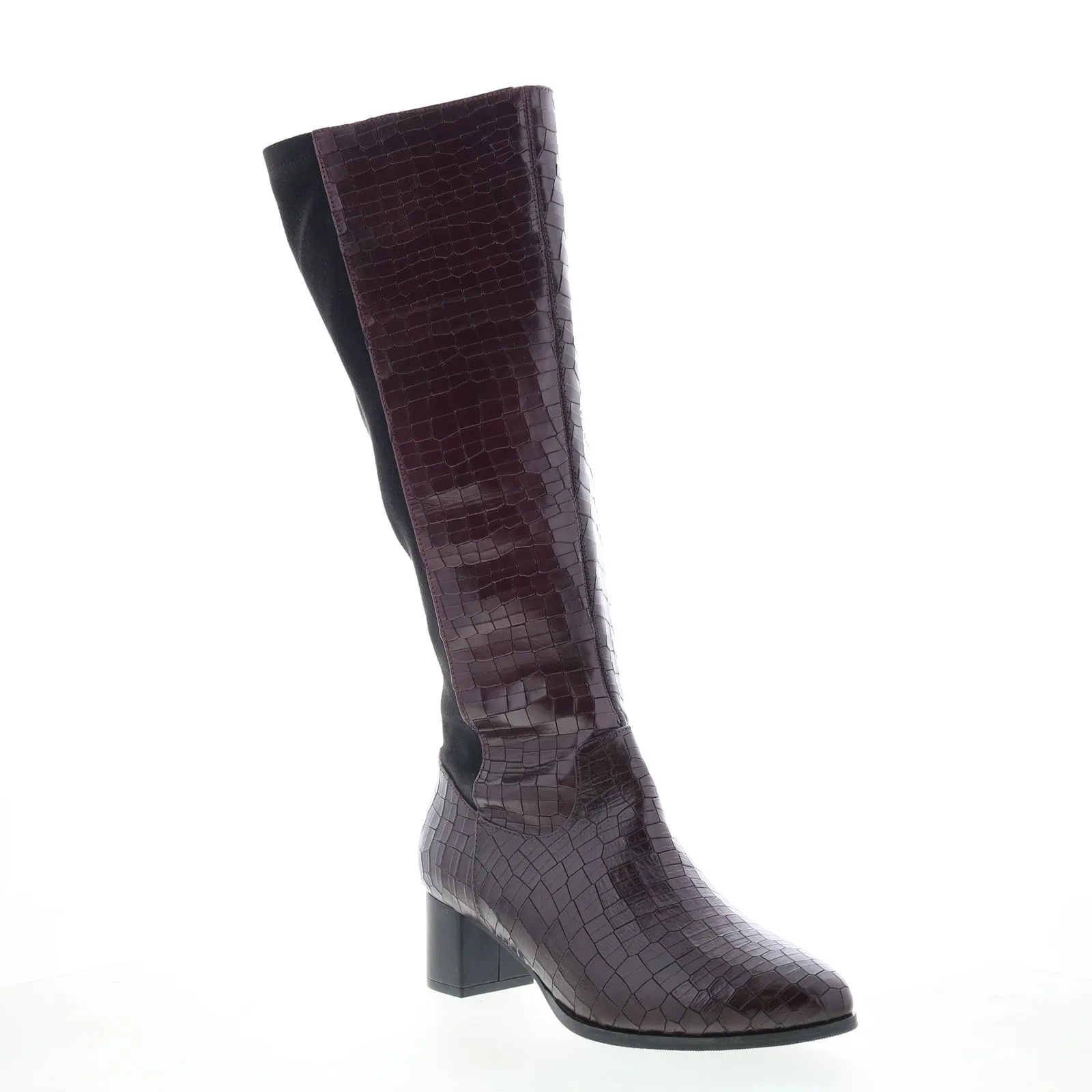 Trotters Kirby Wide Calf Womens Burgundy Extra Wide Casual Dress Boots Daytime Wear