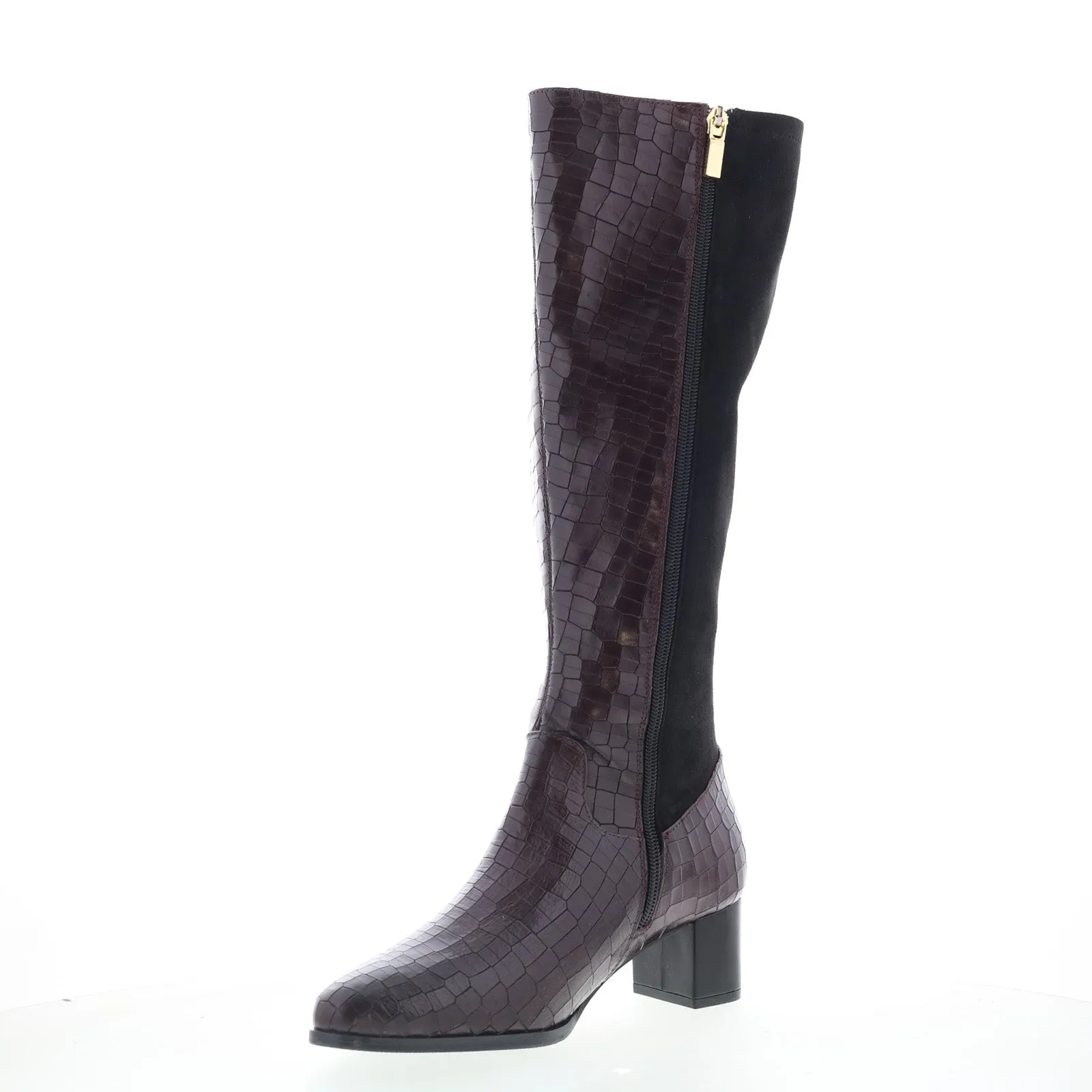 Trotters Kirby Wide Calf Womens Burgundy Extra Wide Casual Dress Boots Outdoor Performance Workplace Use