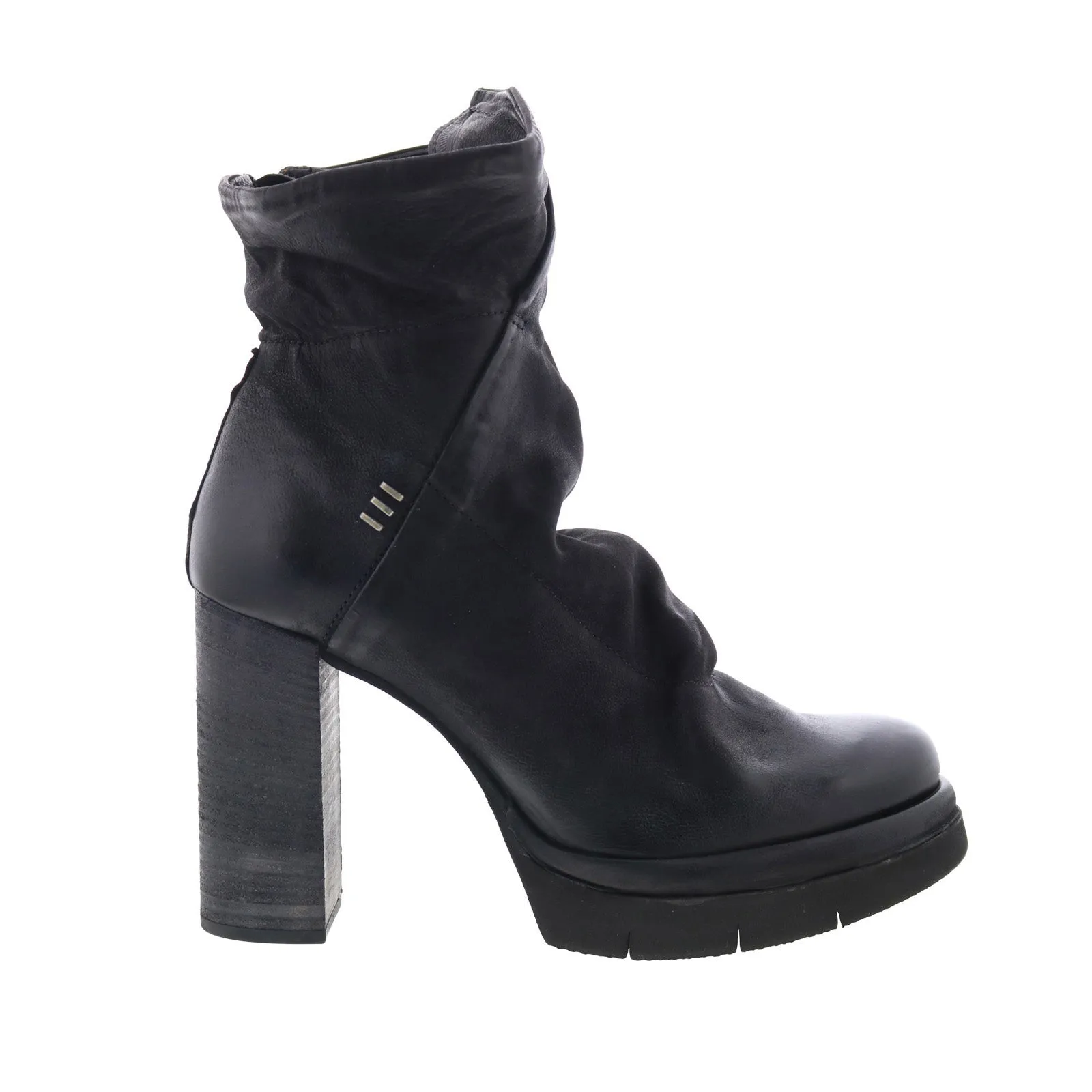 Padded Tongue A.S. 98 Frannie Womens Black Leather Zipper Ankle & Booties Boots