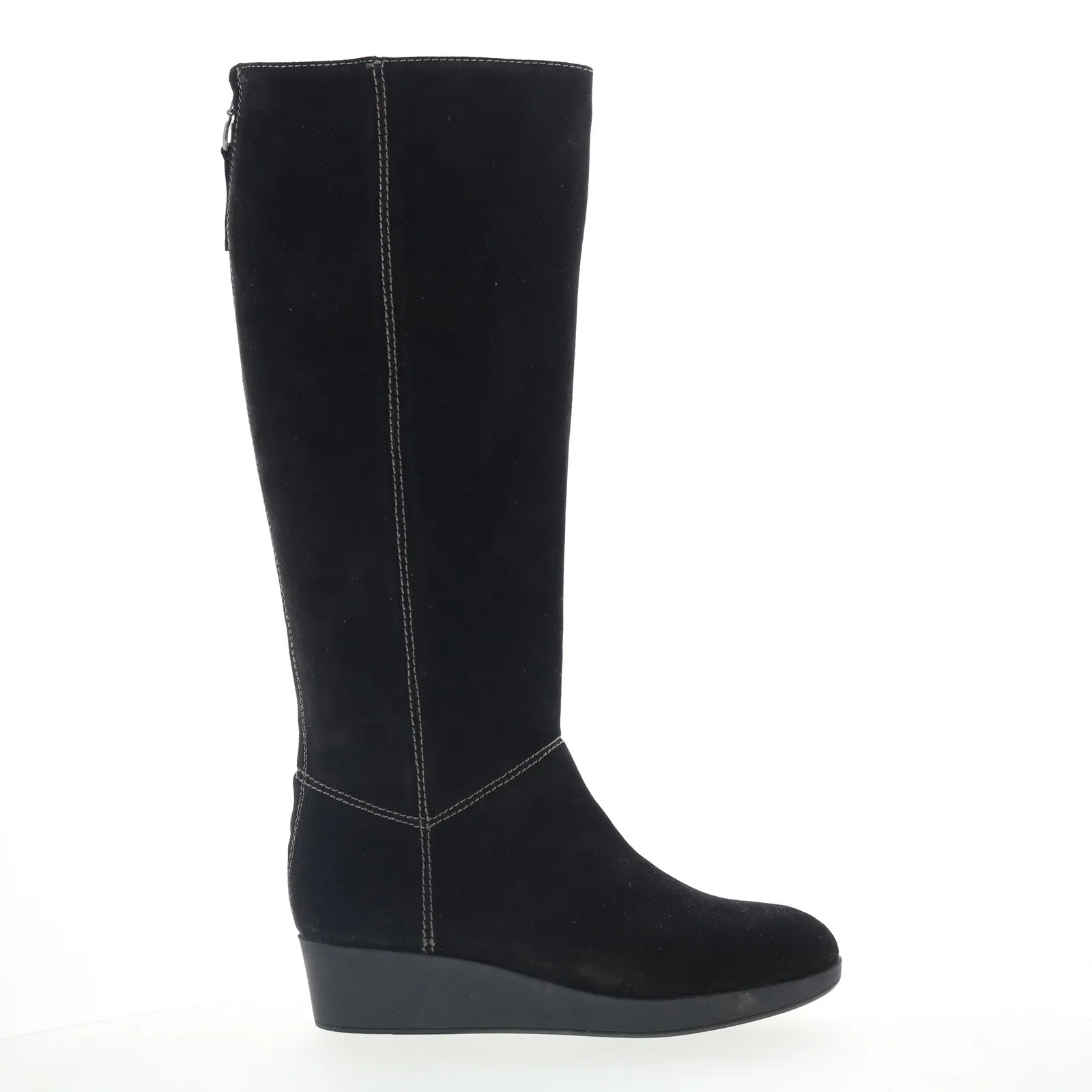 Non Marking Johnston & Murphy 78-56115 Womens Black Synthetic Zipper Knee High Boots