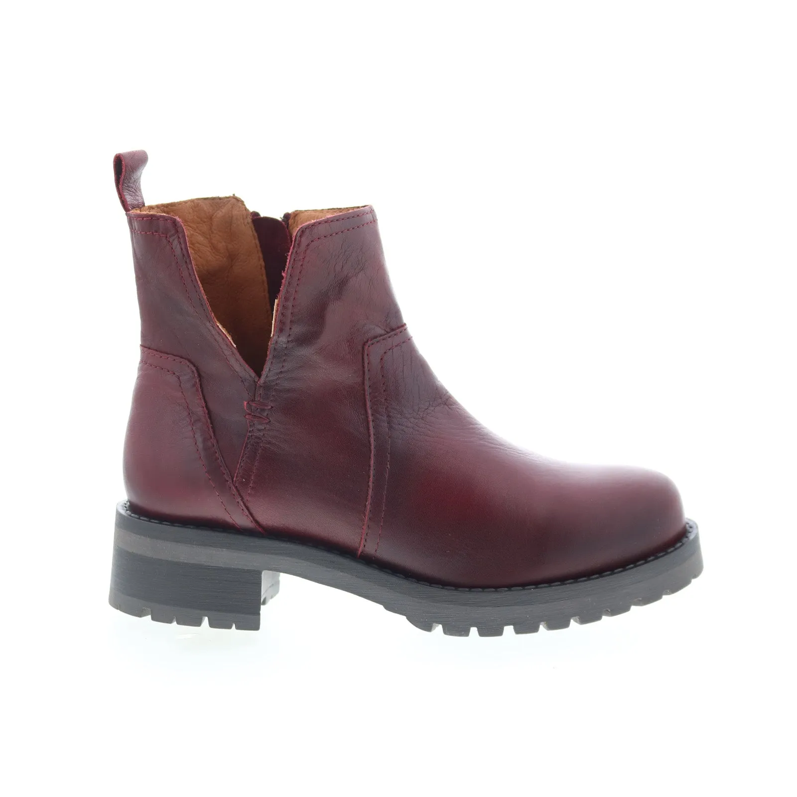 Quick Access Miz Mooz Poolie Womens Burgundy Leather Zipper Ankle & Booties Boots
