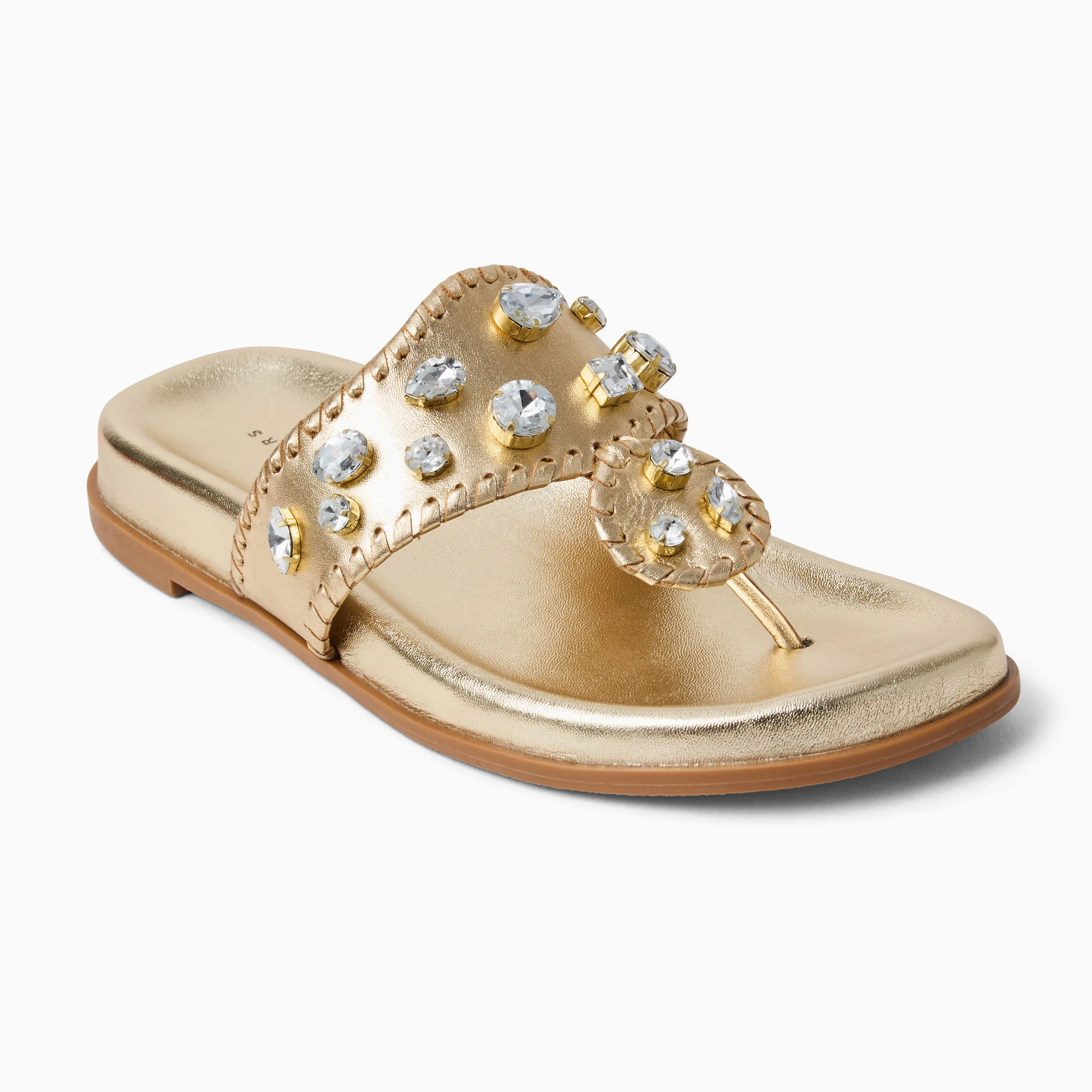 Jacks Jeweled Leather Comfort Sport Sandal Toe box