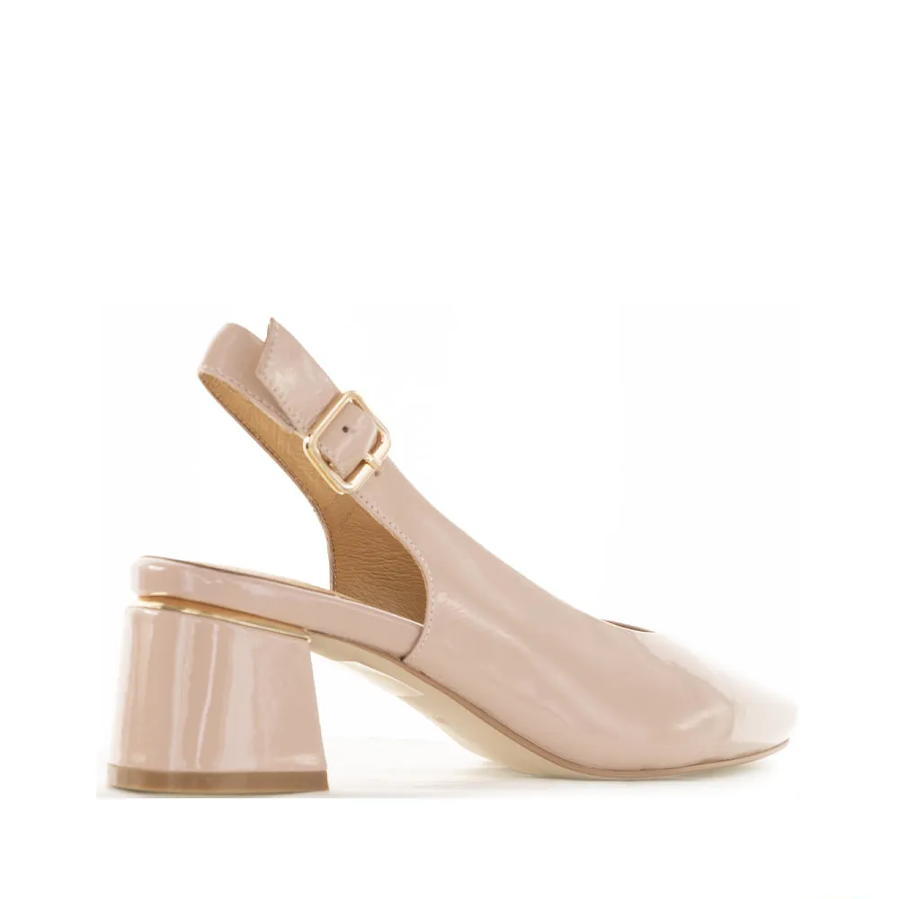 BELLE SCARPE RECORD NUDE Glam Heeled Sandals Open Back Heels