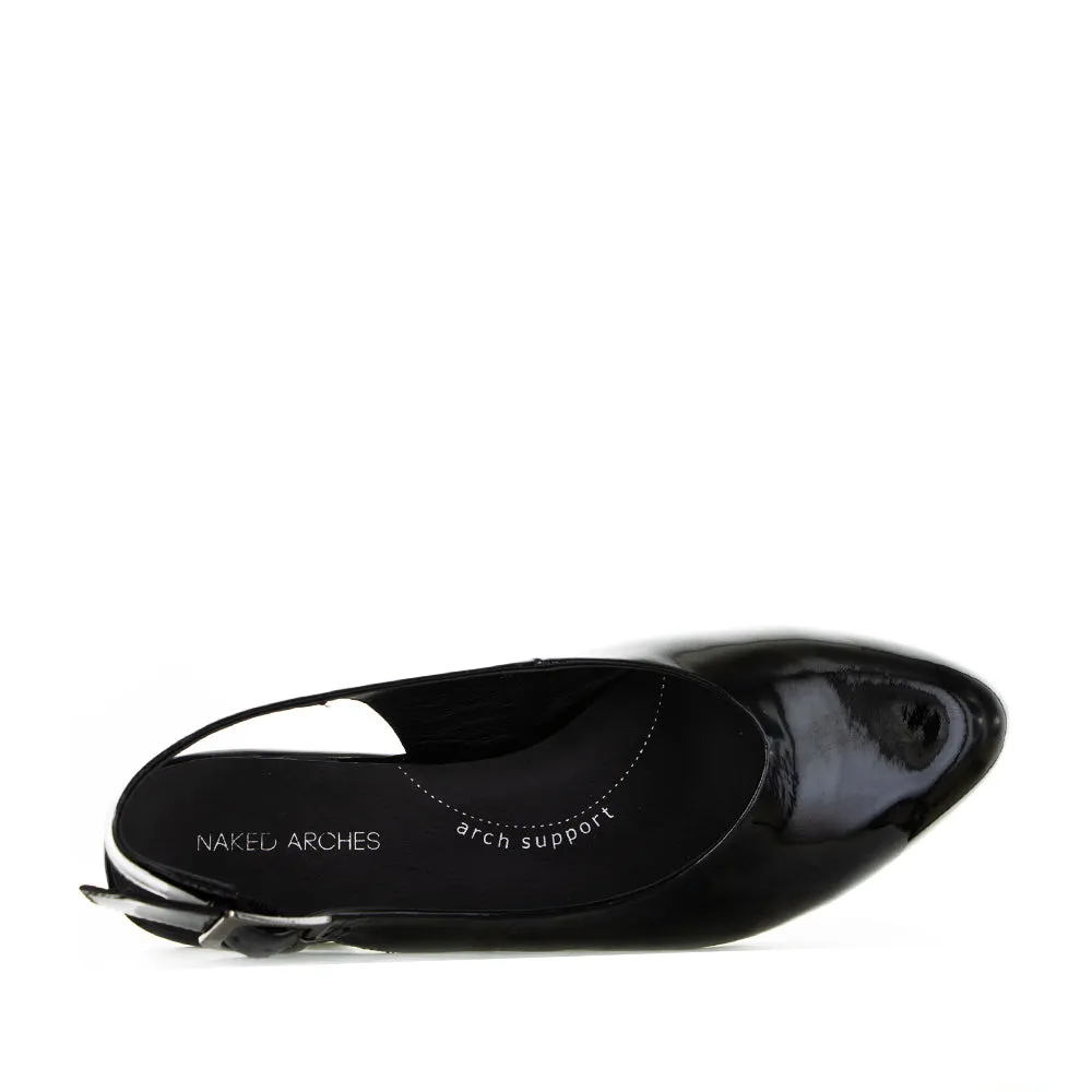Marina Mood Modern Steps NAKED ARCHES ZODIAC BLACK PATENT