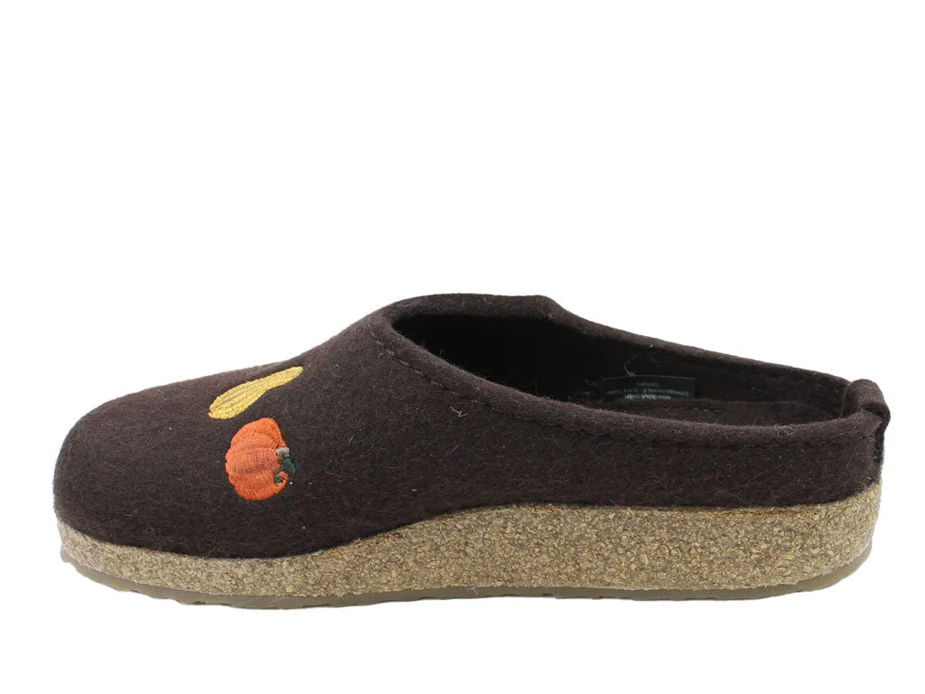Kind Glow French Soft Haflinger Clogs Grizzly Pumpkin Espresso