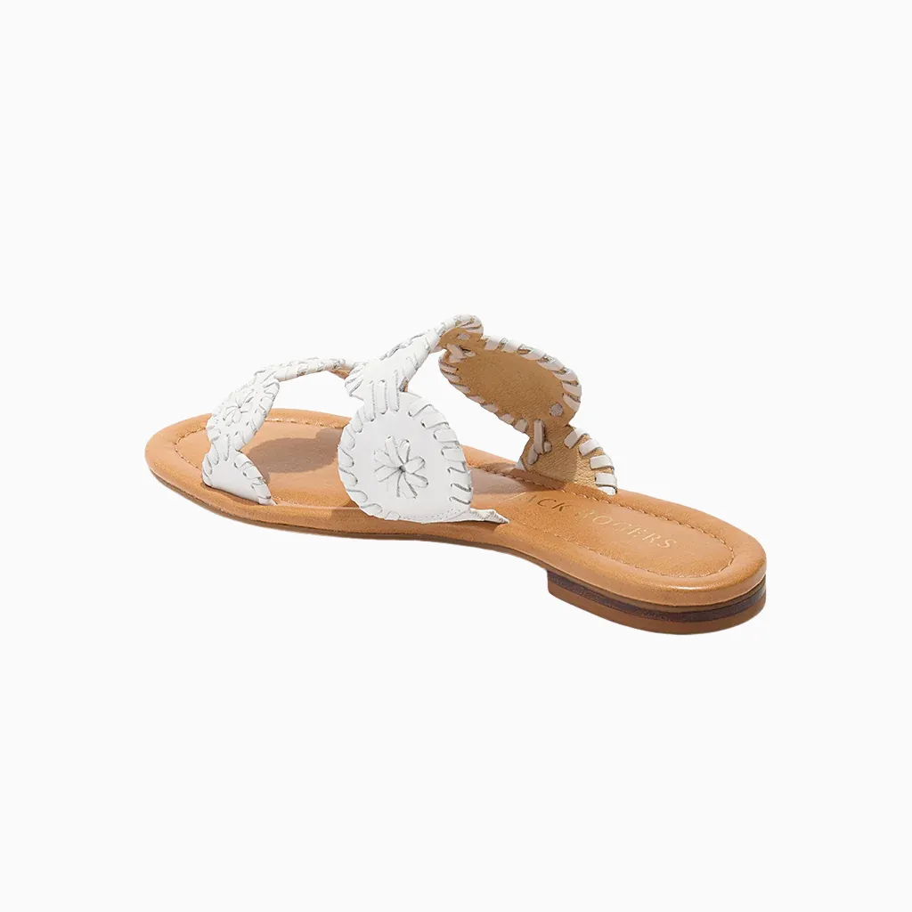 Lauren II Leather Slide Sandal Comfort Upper Black Edge