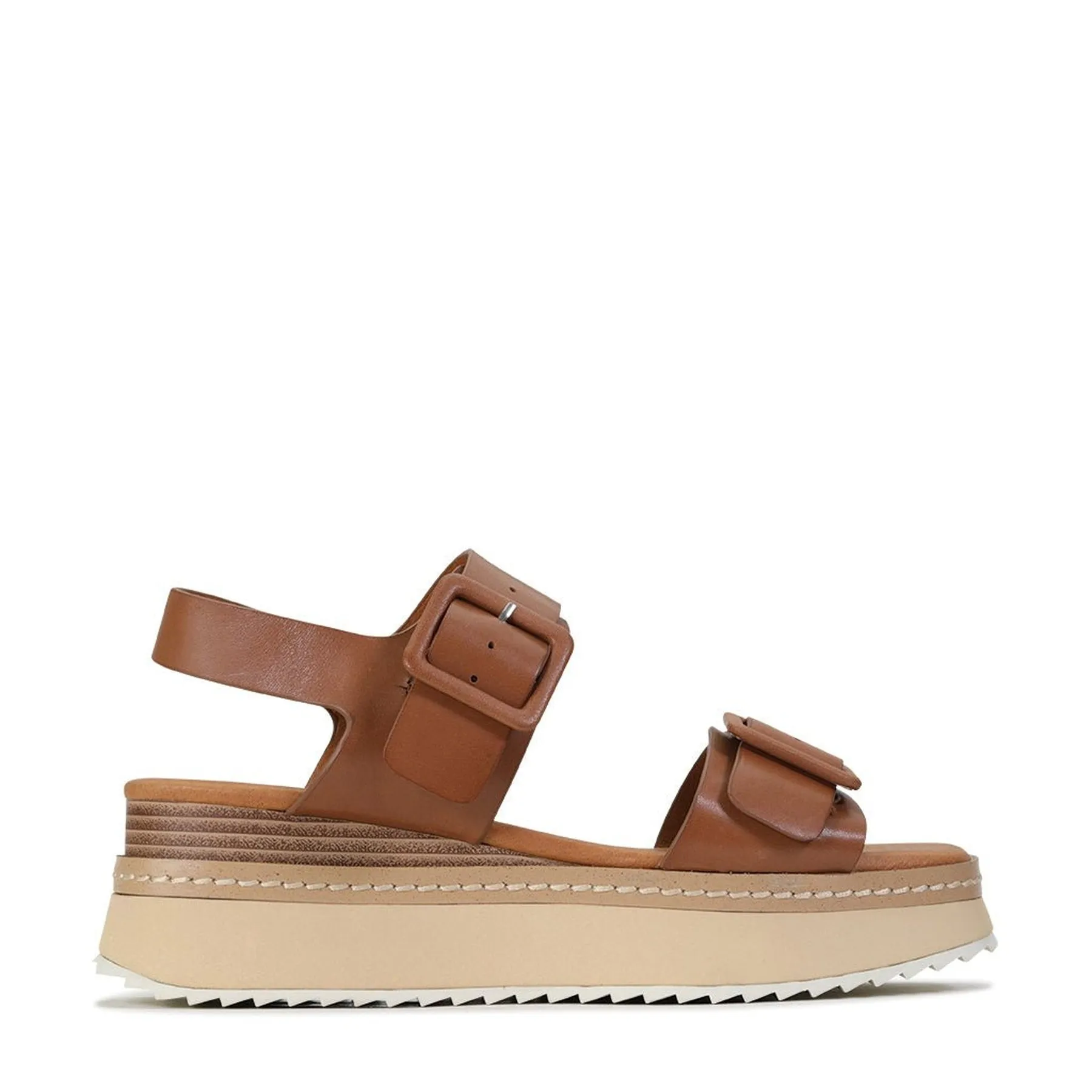 TONES LEATHER PLATFORM WEDGE SANDAL leather - type