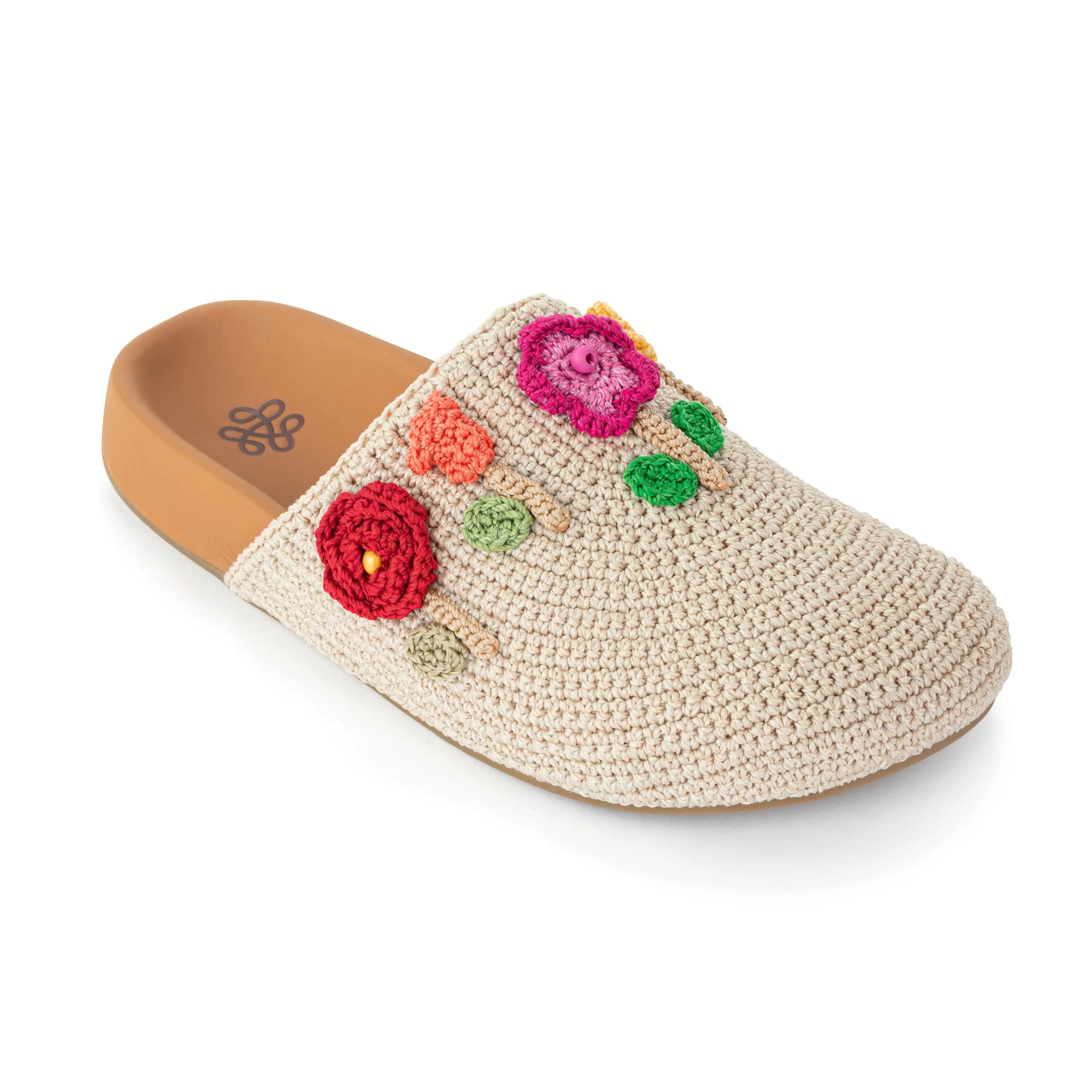 Bolinas Clog - Hand Crochet - Flower Ecru Winter Base Rapid pace
