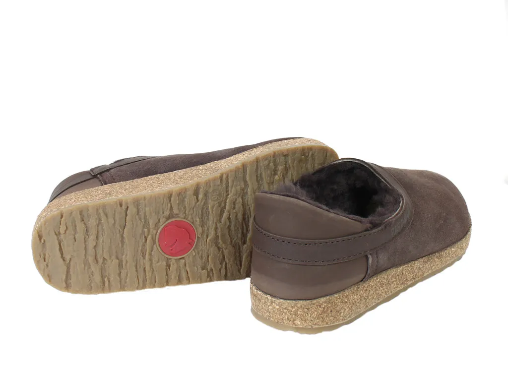 forest walk Haflinger Sheepskin Clogs Siberia Brown