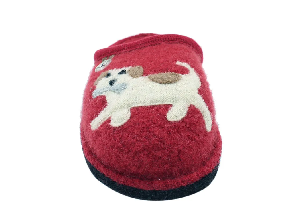 Haflinger Slippers Flair Fido Red Korean Trend Strong Grip