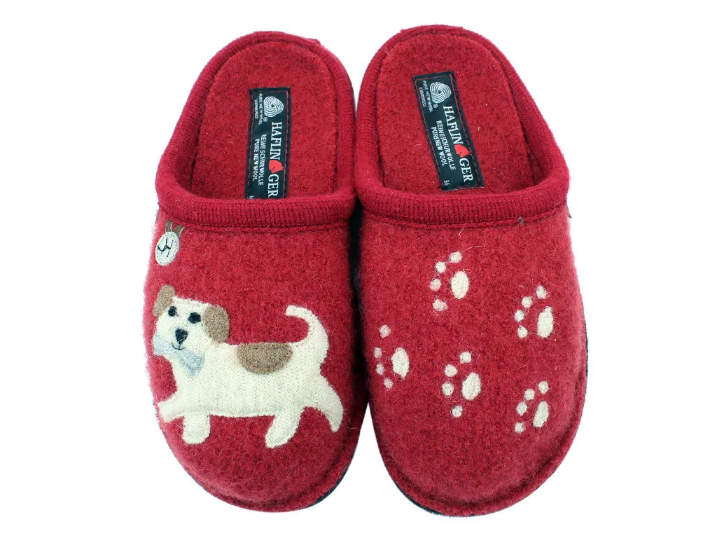 Haflinger Slippers Flair Fido Red Shine Silver Craftsmanship