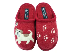 Haflinger Slippers Flair Fido Red Shine Silver Craftsmanship