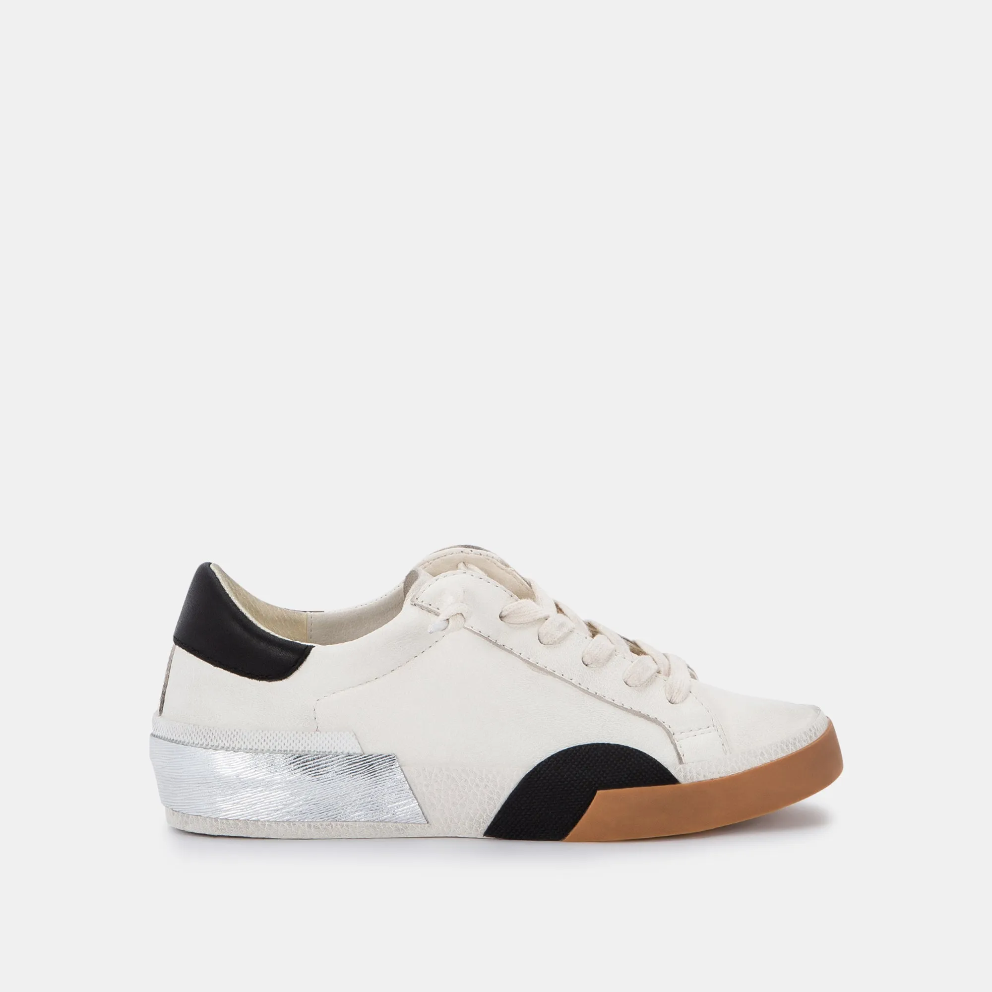 ZINA WIDE SNEAKERS WHITE BLACK LEATHER Comfortable Walking