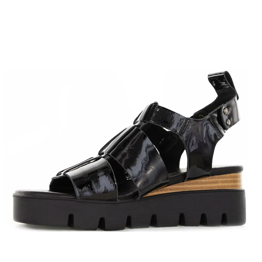 DJANGO & JULIETTE RELIE BLACK PAT NATURAL No Bind