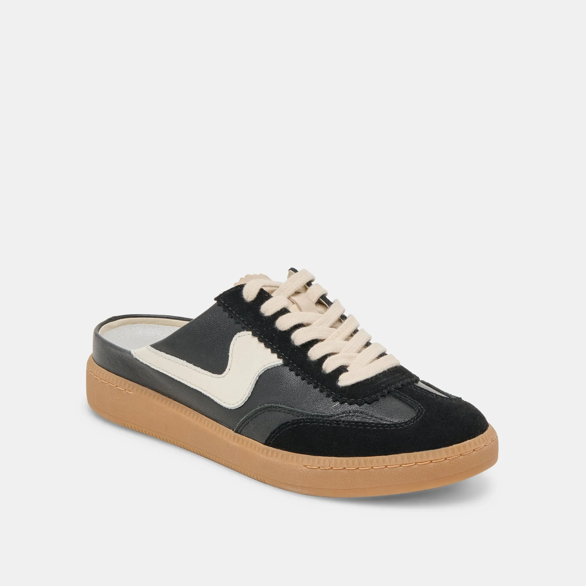 NOTICE SLIDE SNEAKERS BLACK SUEDE Rugged Terrain Sophisticated traction