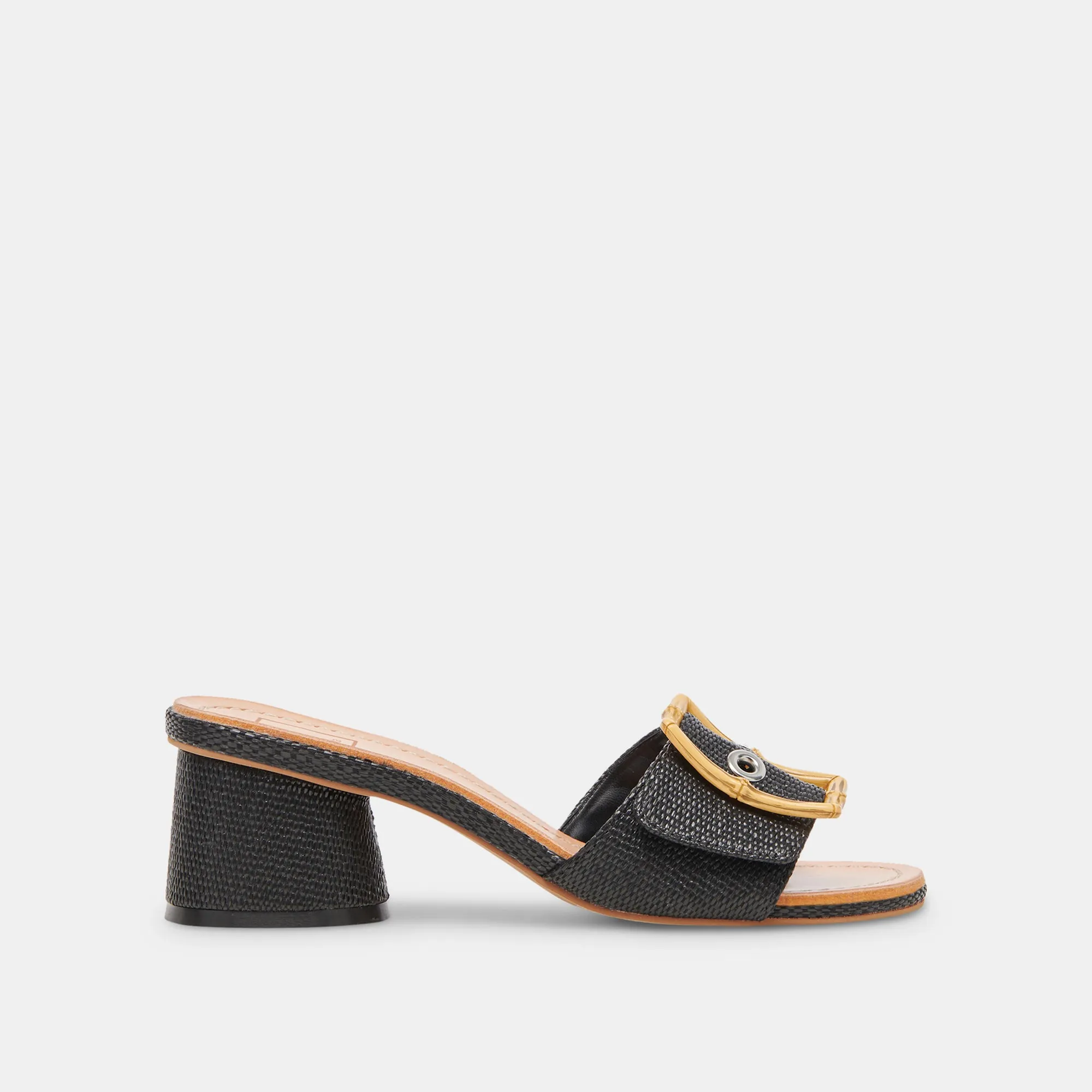 Firm Step Multi Use LUCEY HEELS BLACK RAFFIA