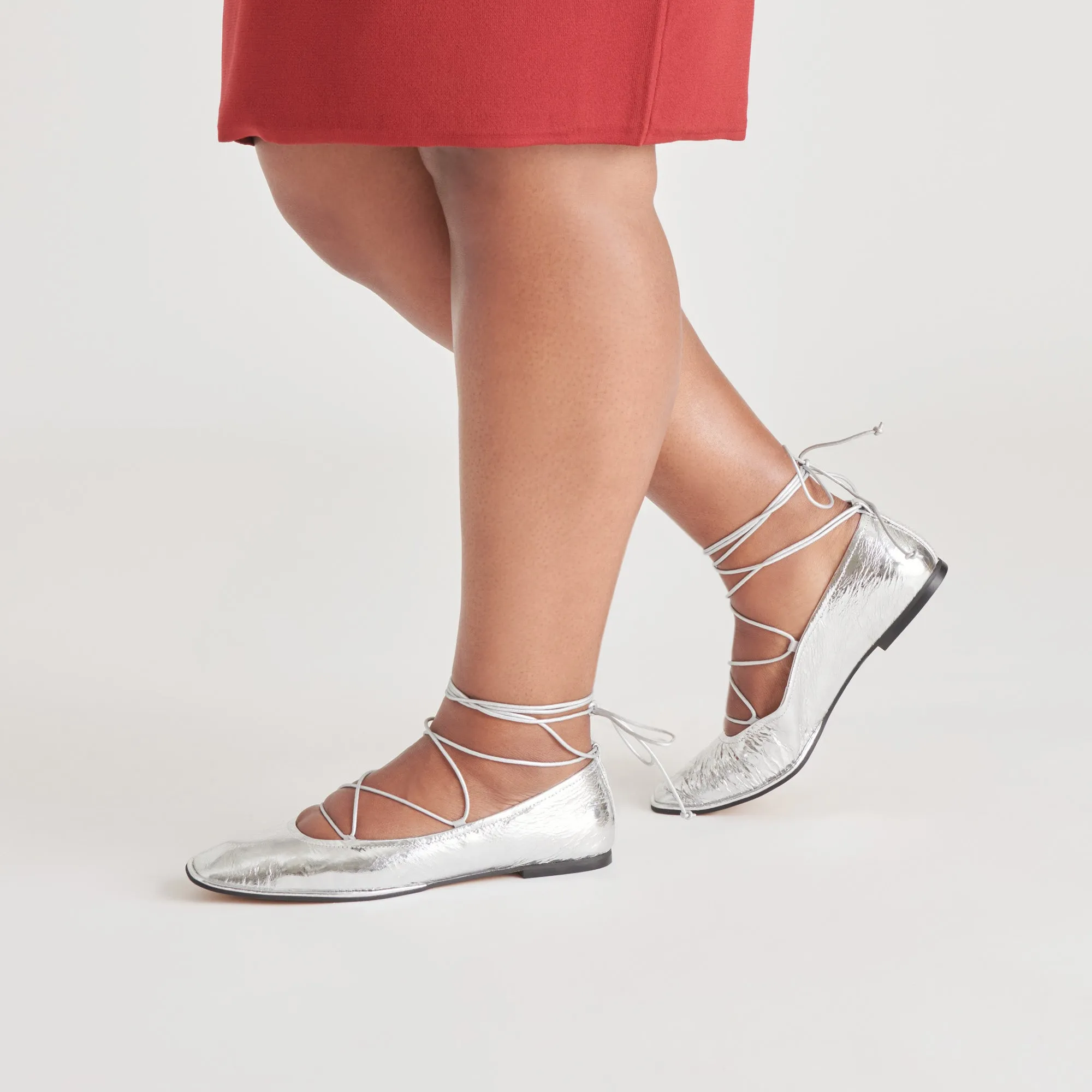 RYDER BALLET FLATS SILVER DISTRESSED LEATHER Harvest Walk