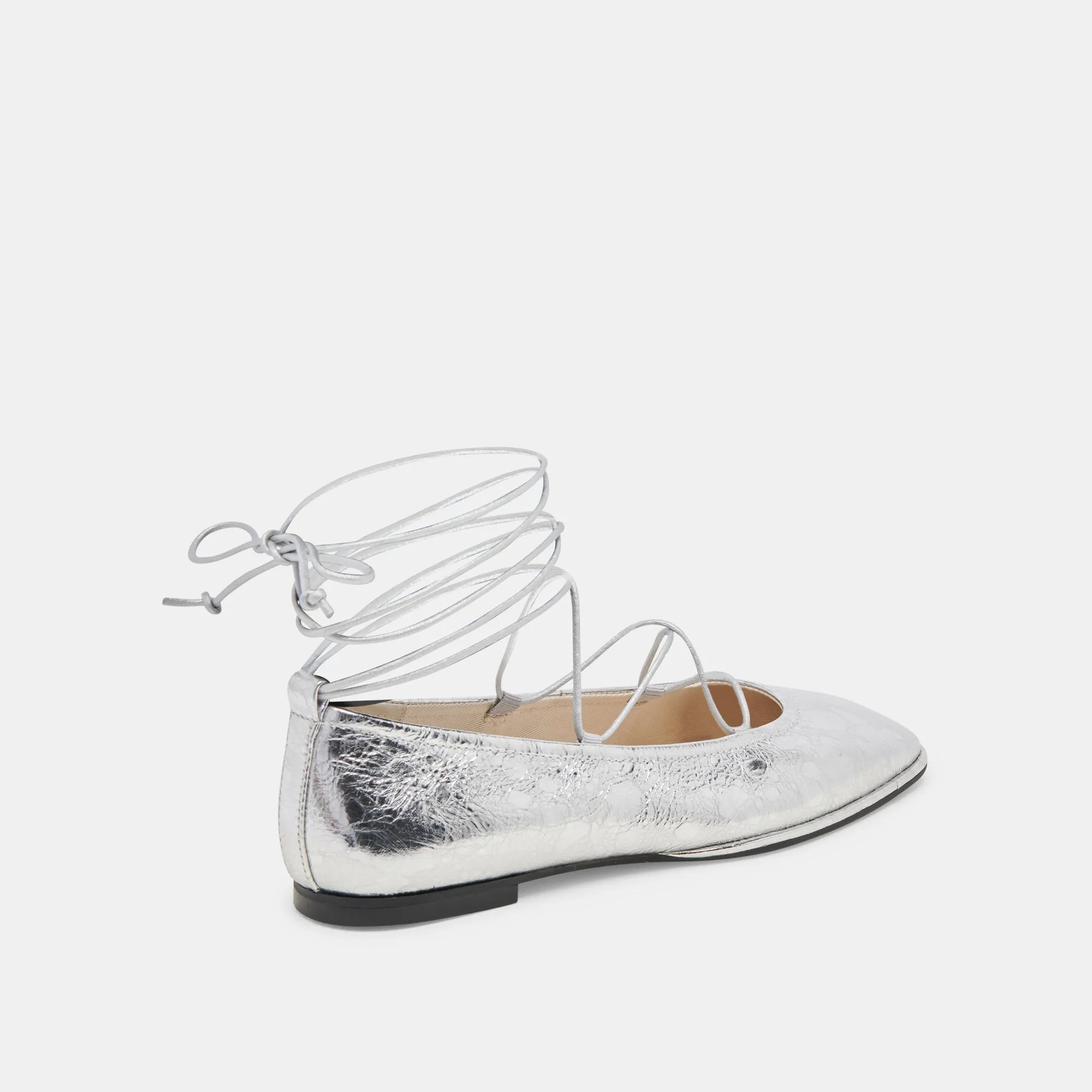 RYDER BALLET FLATS SILVER DISTRESSED LEATHER All-Season Wear Shoes