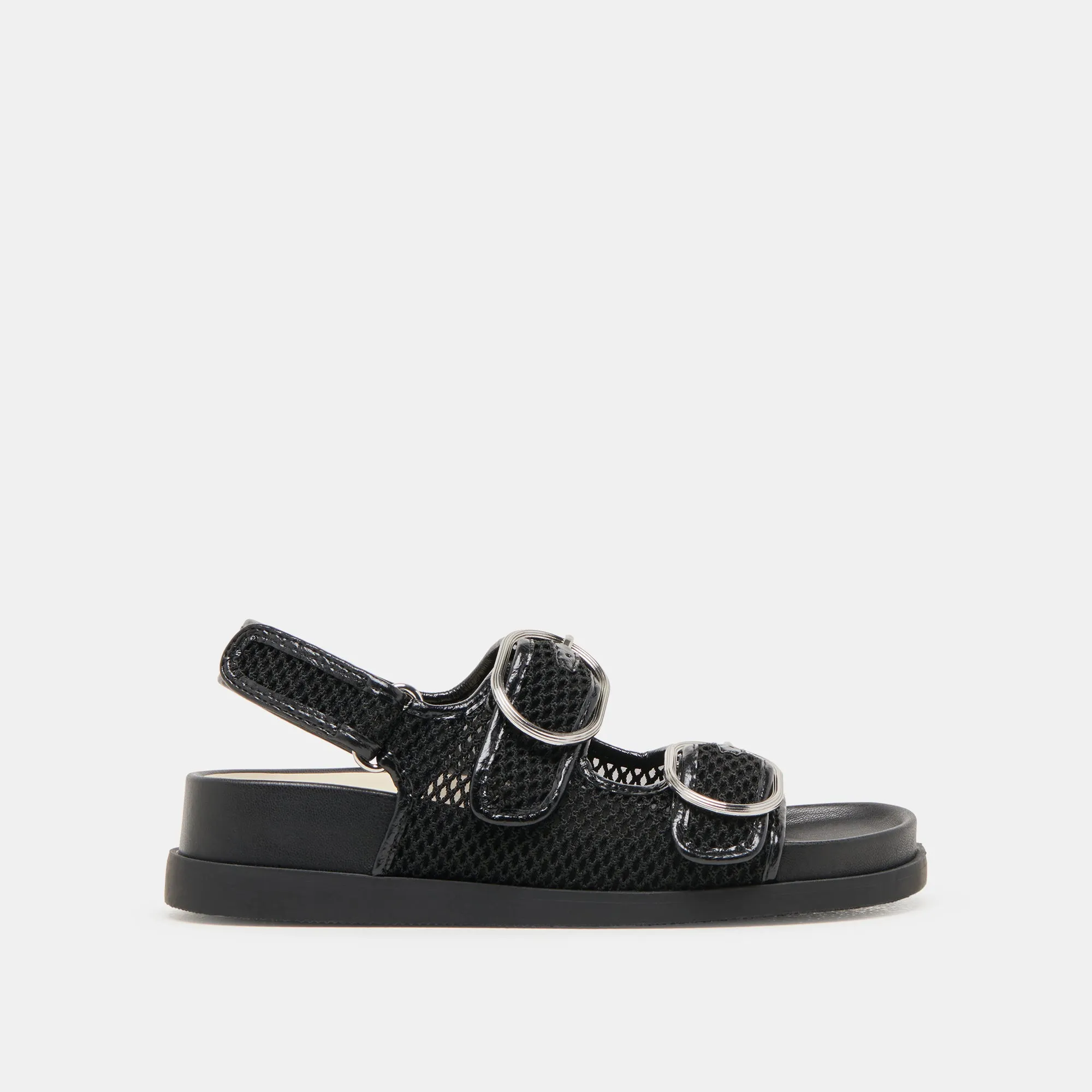 STARLA MESH SANDALS BLACK WOVEN MESH Travel-Friendly Shoes