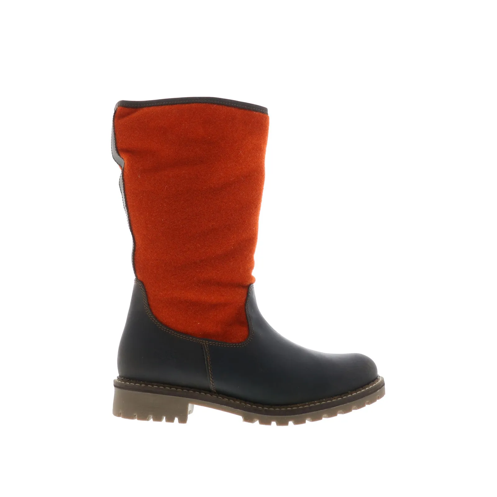 Fleece Lined Bos. & Co. Hanah Womens Orange Leather Zipper Casual Dress Boots