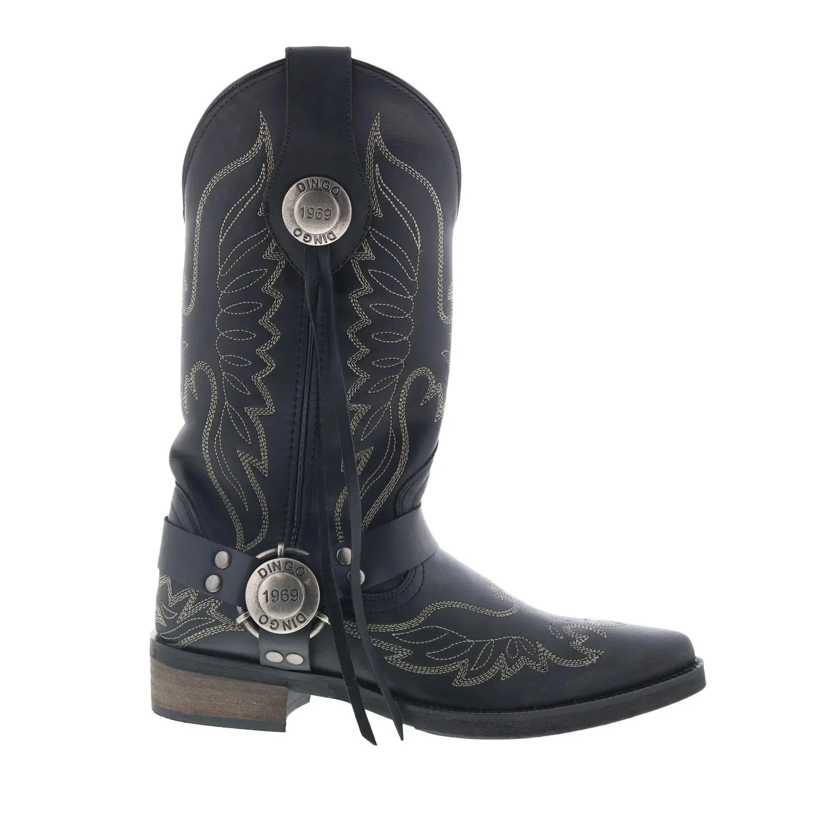 Urban Explorer Dingo Screamin Eagle DI-299 Mens Black Leather Slip On Western Boots
