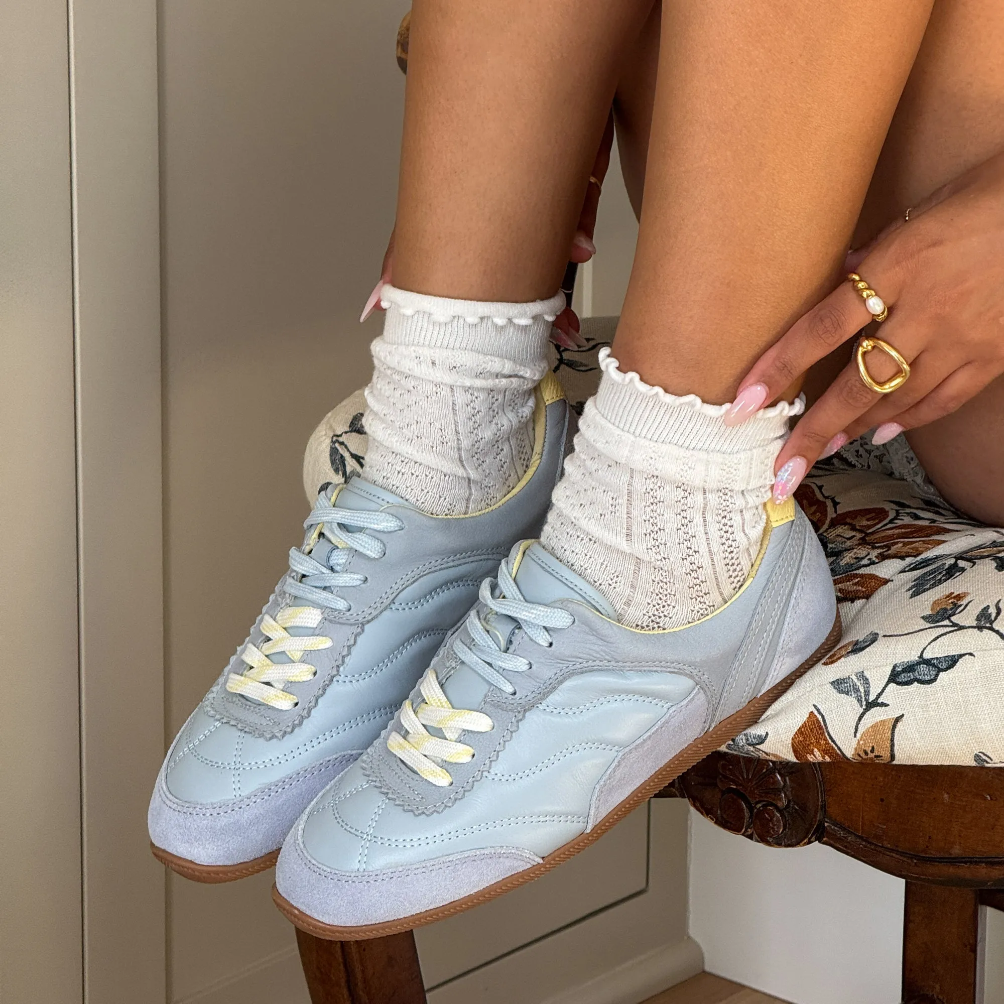LAINI SNEAKERS BLUE MULTI LEATHER Distinctive breathability
