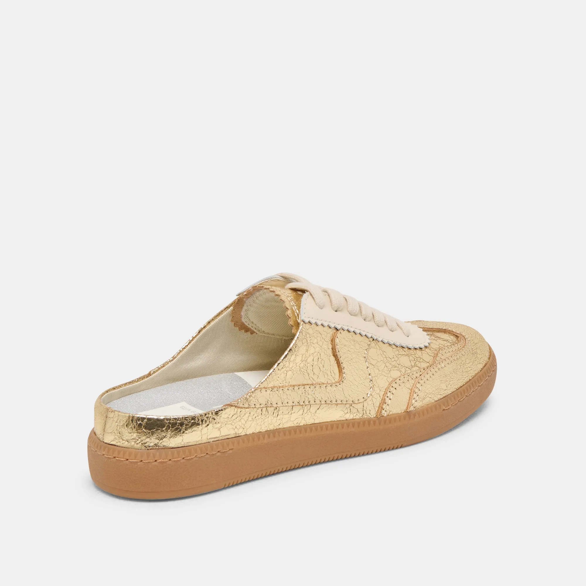 Hill Walk Breathable Upper NOTICE SLIDE SNEAKERS GOLD DISTRESSED LEATHER