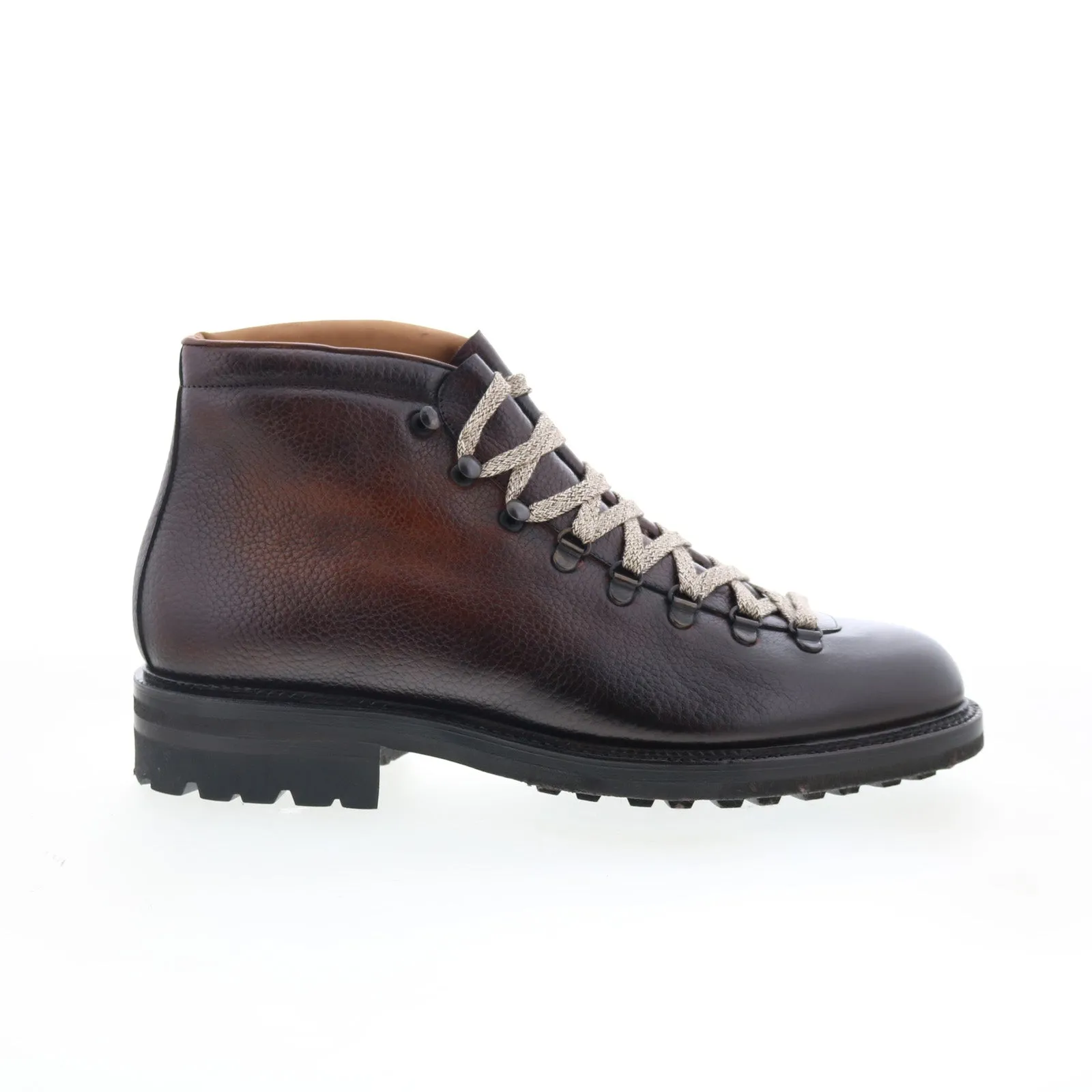 Multi Surface Di Bianco SB621 Mens Brown Leather Lace Up Casual Dress Boots