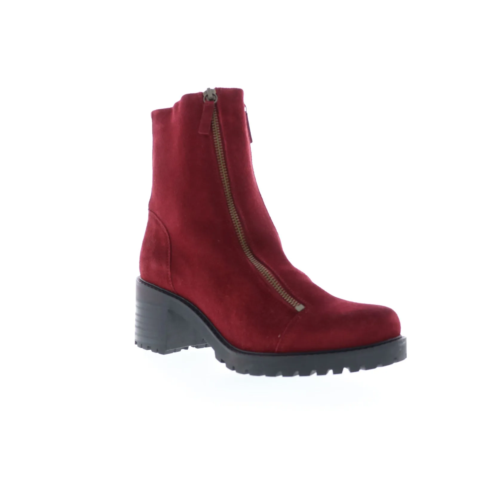 Bos. & Co. Ingle Womens Red Suede Zipper Casual Dress Boots Travel Essential