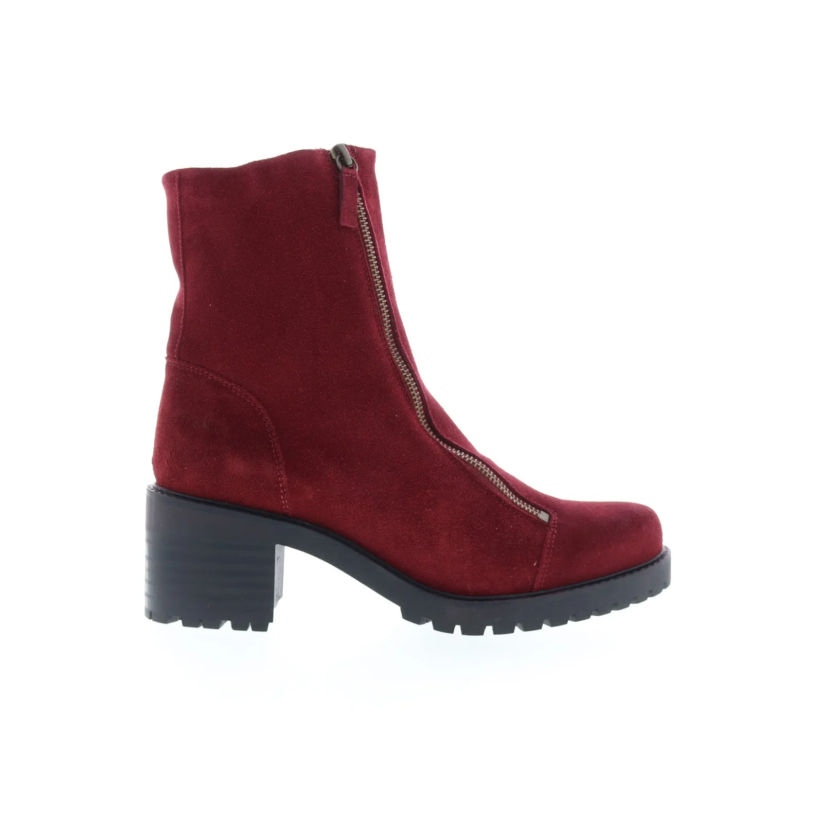 Water Repellent Bos. & Co. Ingle Womens Red Suede Zipper Casual Dress Boots