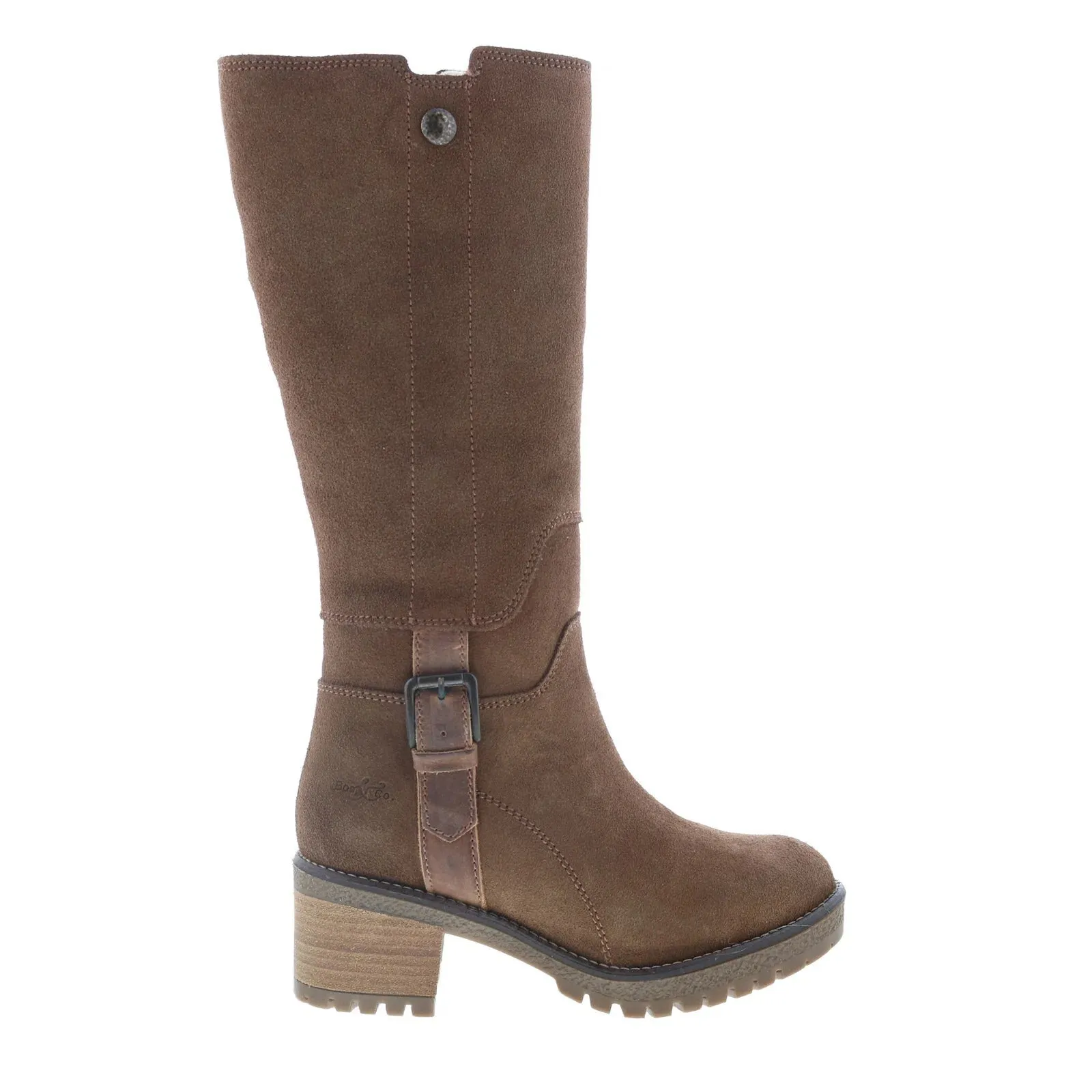 Bos. & Co. Major Womens Brown Suede Zipper Casual Dress Boots Comfortable Insole