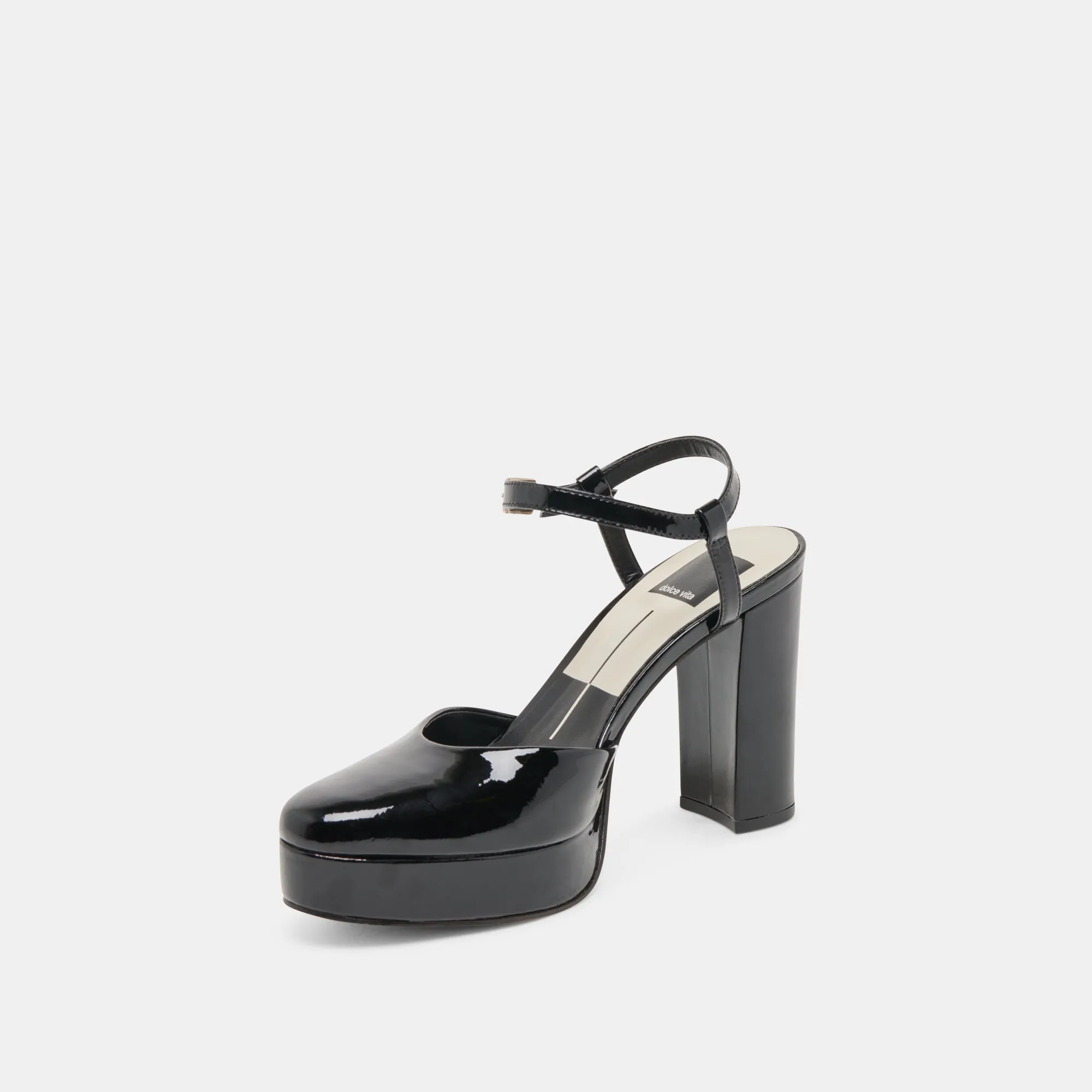 Comfortable Heel Travel Heels CLAUD HEELS MIDNIGHT PATENT LEATHER