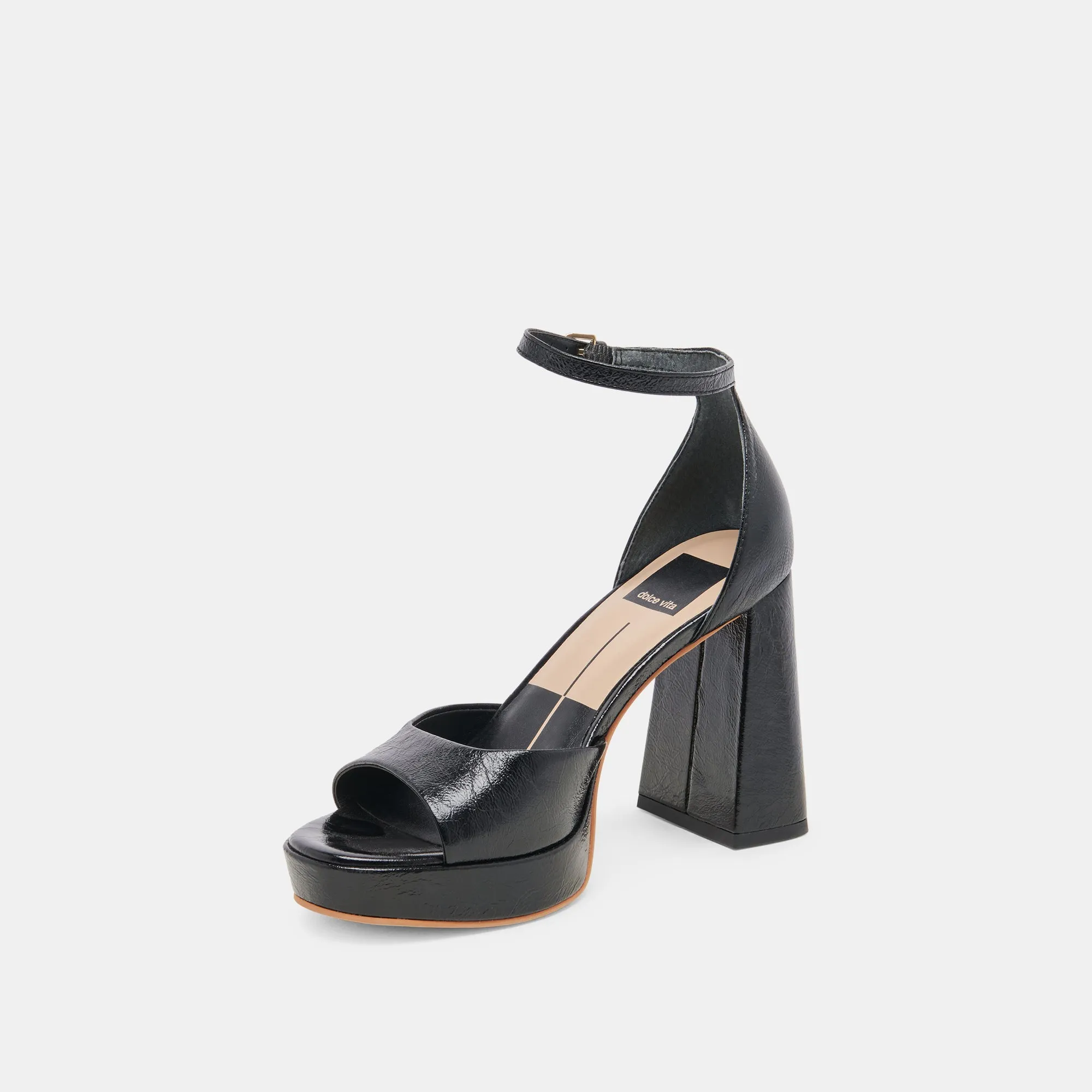 High Density PANDRO HEELS MIDNIGHT CRINKLE PATENT