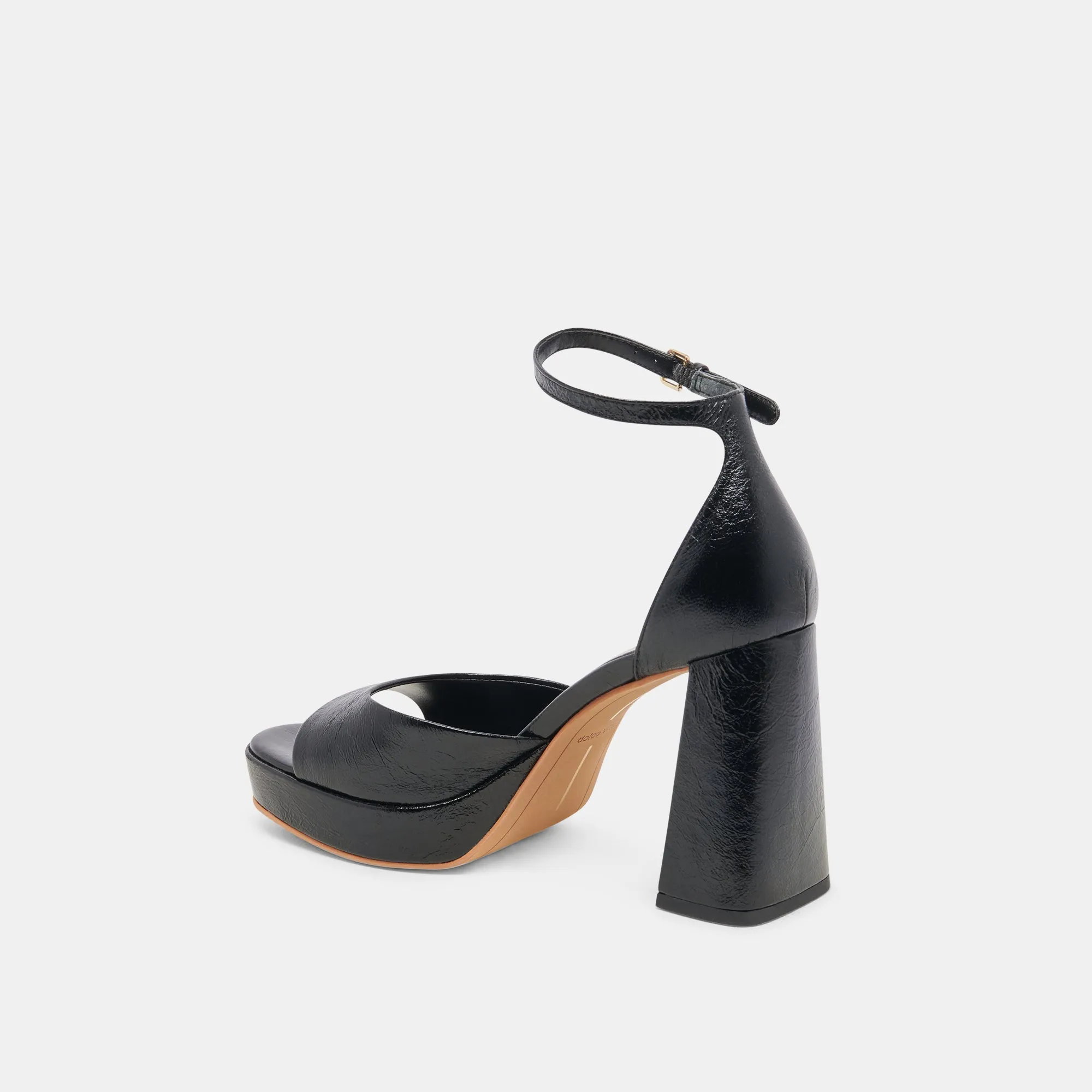 Shock Resistance PANDRO HEELS MIDNIGHT CRINKLE PATENT