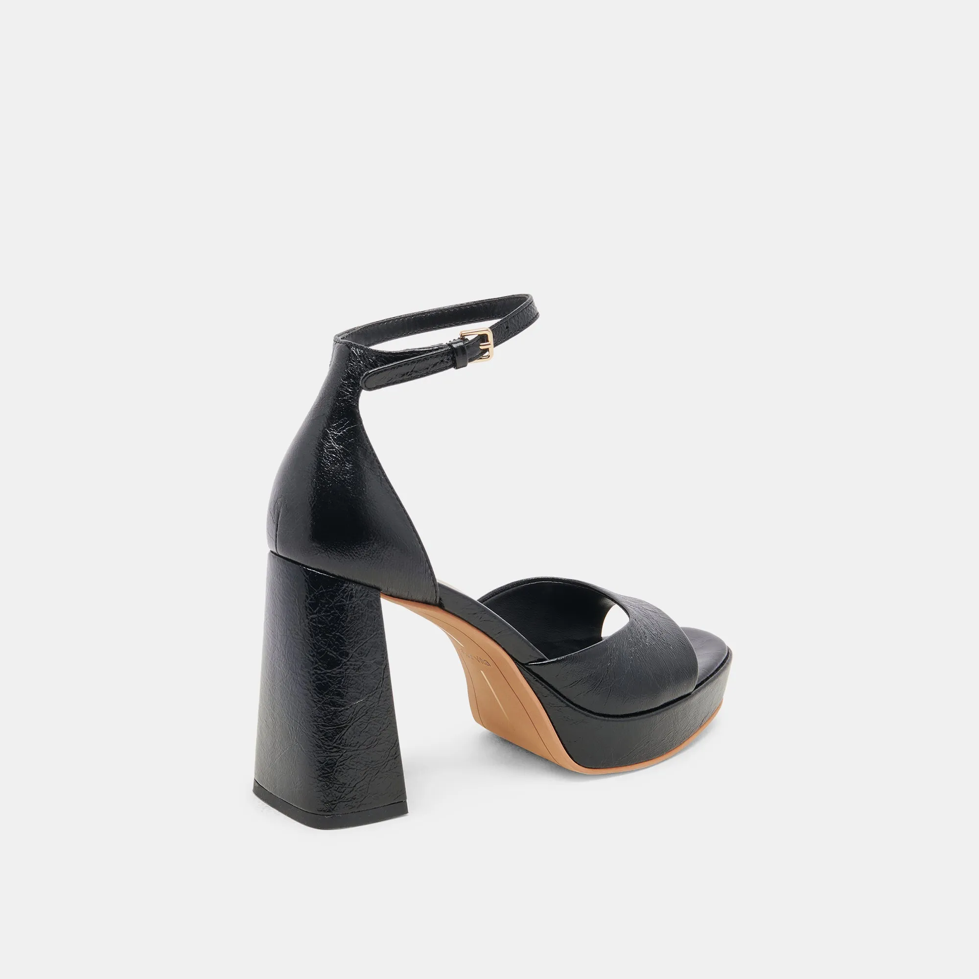 PANDRO HEELS MIDNIGHT CRINKLE PATENT Lace Up