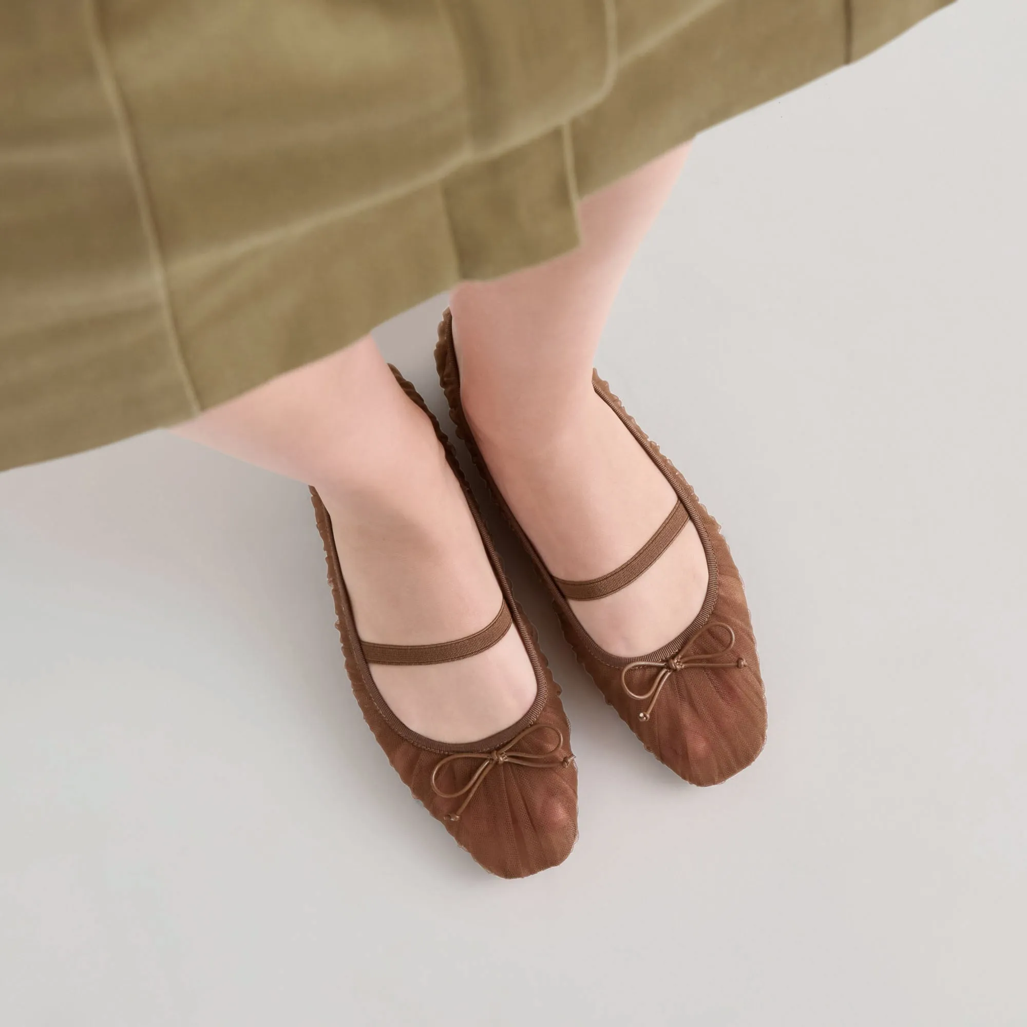 Minimal Core RAEVEN BALLET FLATS MID BROWN TULLE