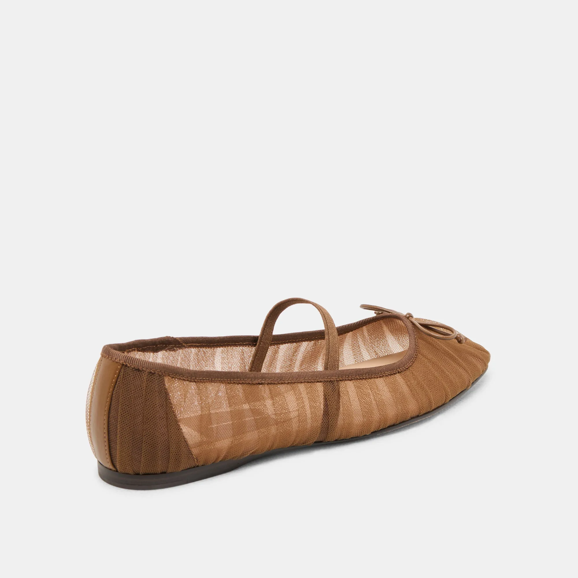 RAEVEN BALLET FLATS MID BROWN TULLE Trade Glow Kind Day