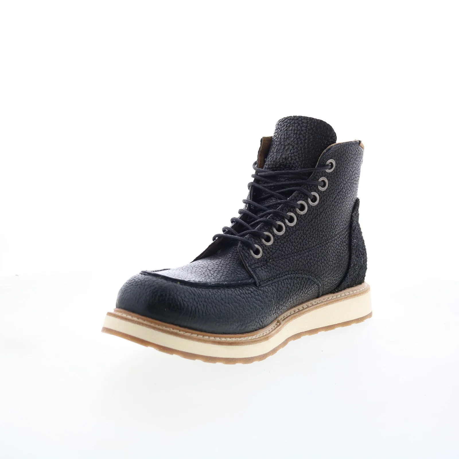 A.S. 98 Christian Mens Black Leather Lace Up Casual Dress Boots Outdoor Explorer Weather Ready