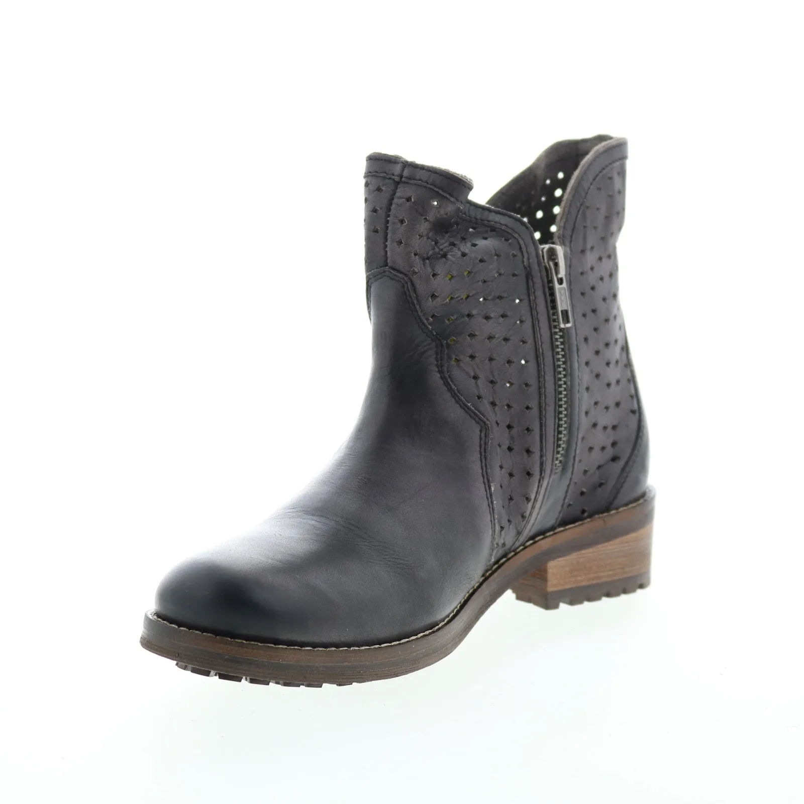 Lightweight Feel All Day Use Rawhide 5930 Womens Black Leather Zipper Cowboy Western Boots