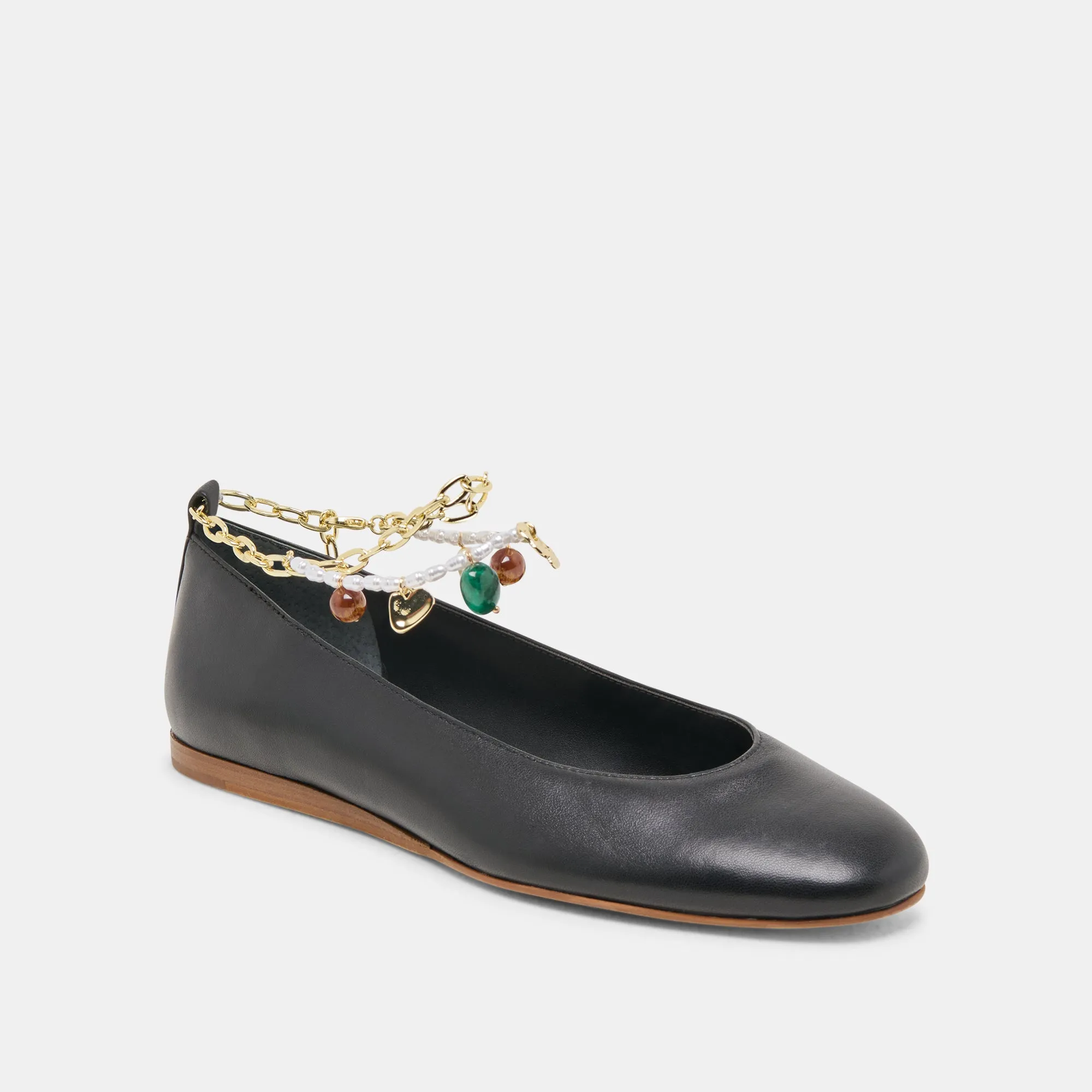 Coast Step Flat Heel BAIDEN BALLET FLATS BLACK LEATHER