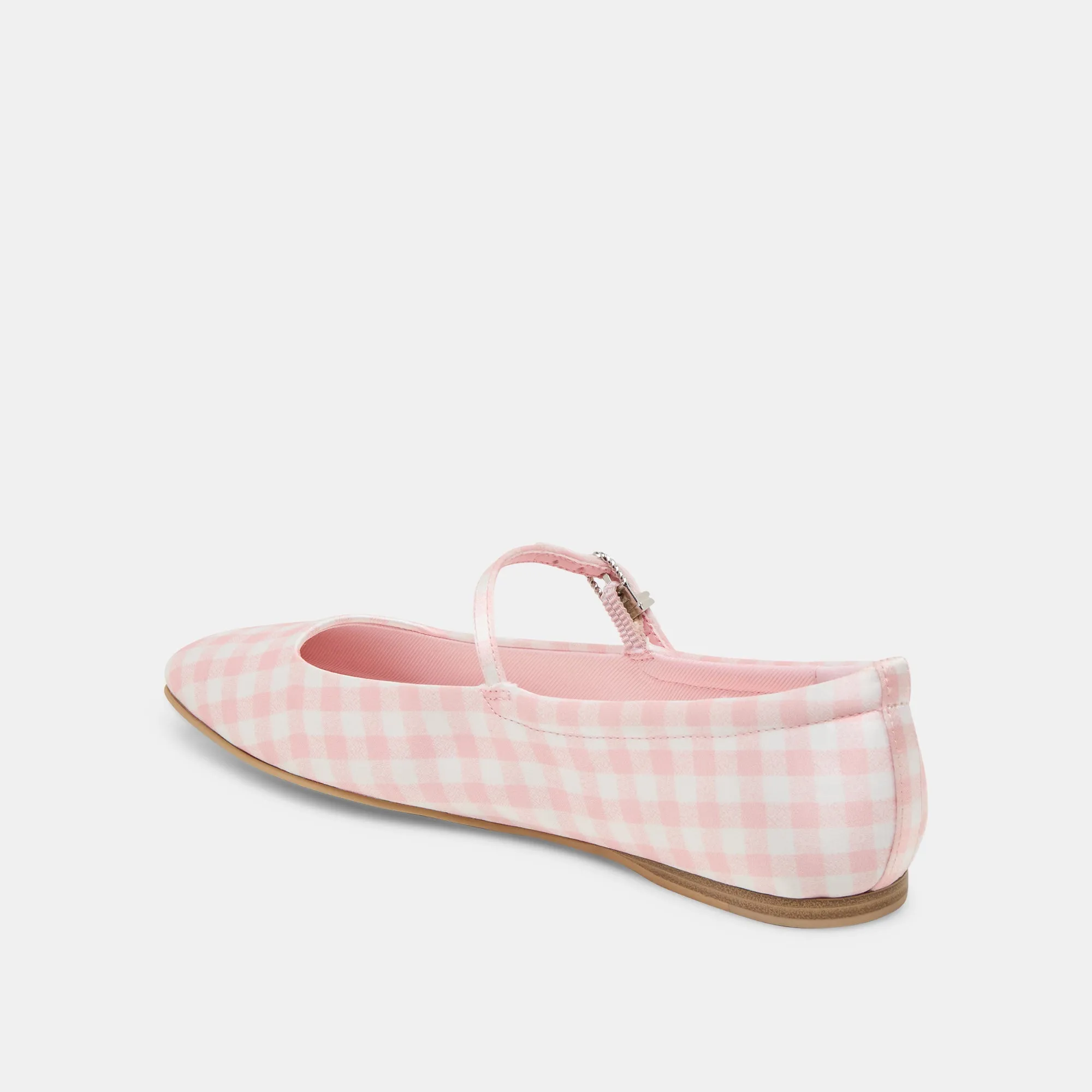 REYES X BYRDIE GOLF WIDE BALLET FLATS PINK PLAID GINGHAM simple design