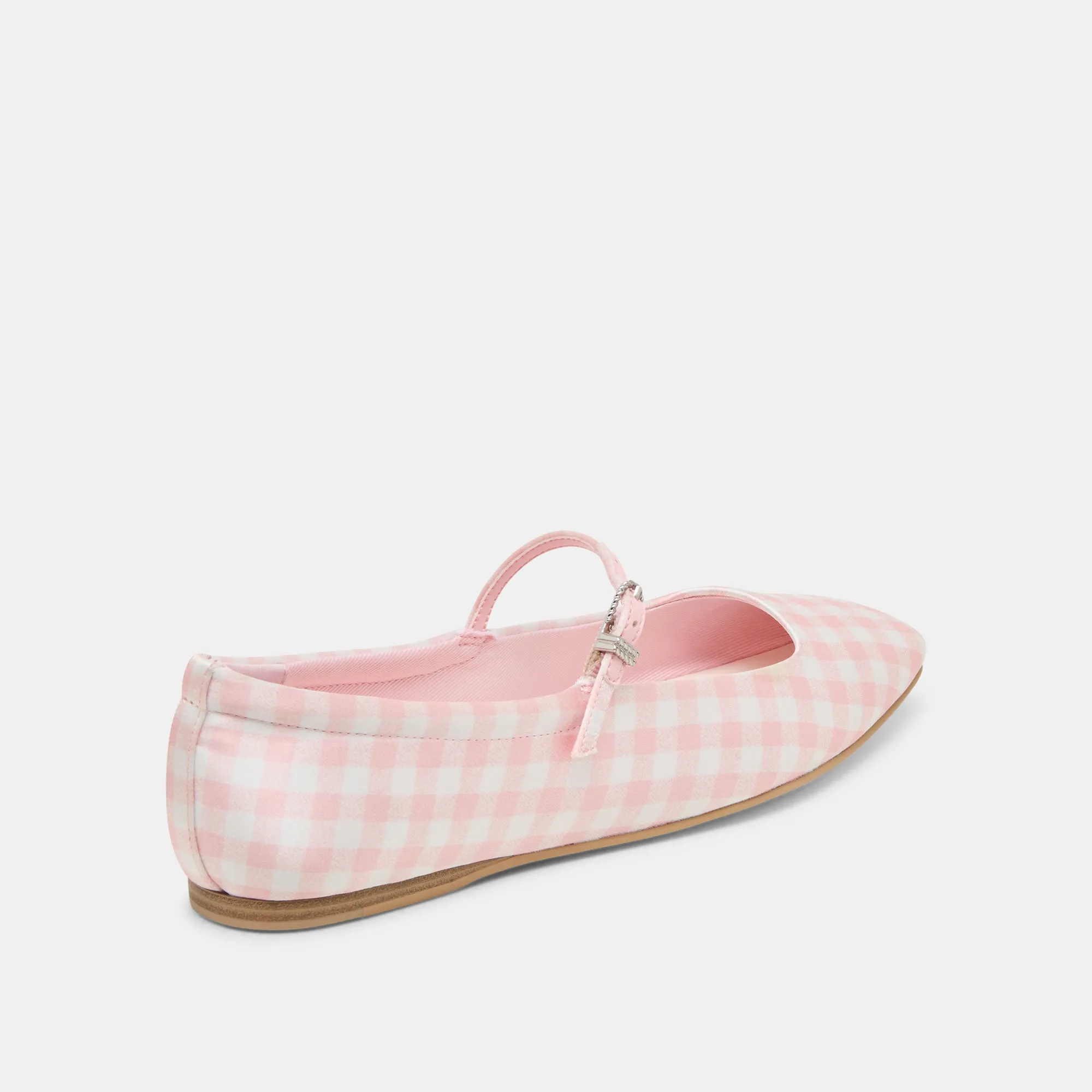 REYES X BYRDIE GOLF WIDE BALLET FLATS PINK PLAID GINGHAM Good Grip
