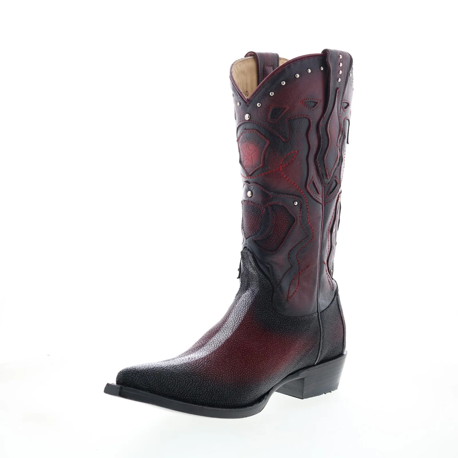 Los Altos 3X Toe Stingray Rowstone Mens Burgundy Wide Cowboy Western Boots Padded Tongue