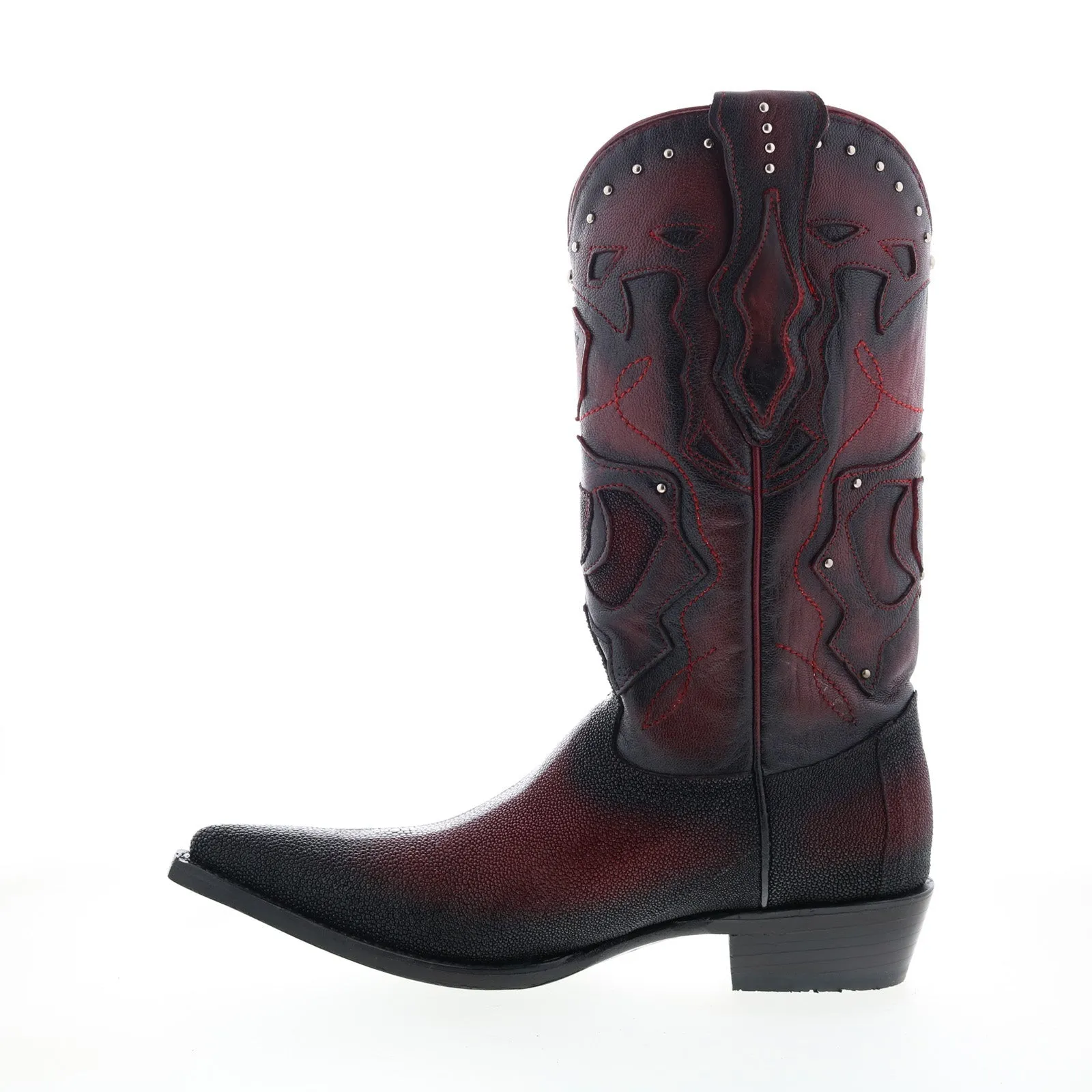 Los Altos 3X Toe Stingray Rowstone Mens Burgundy Wide Cowboy Western Boots Protective Comfort