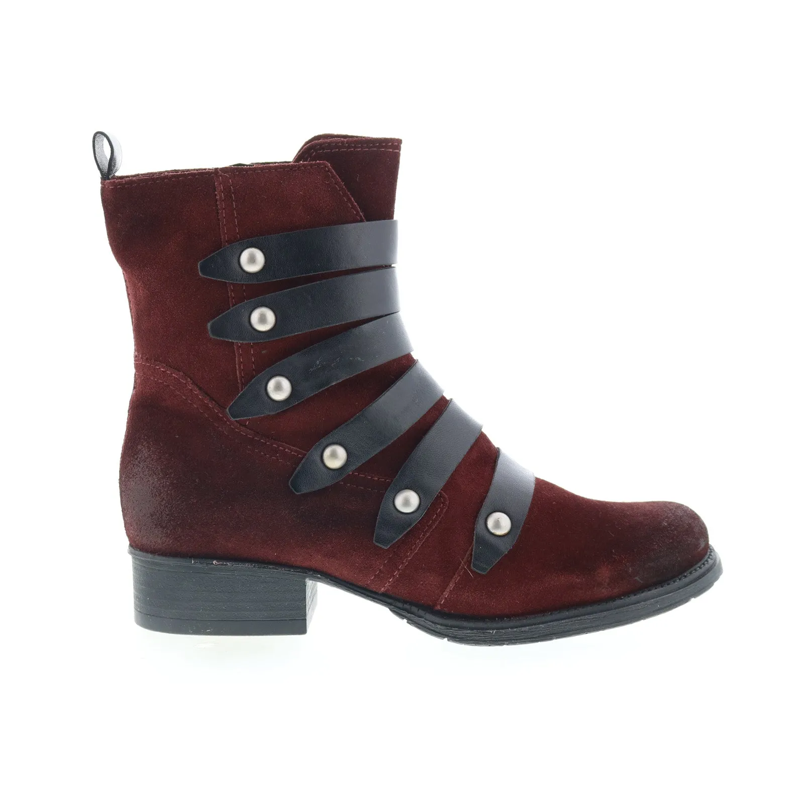 Impact absorption Miz Mooz Nancie Womens Burgundy Suede Zipper Casual Dress Boots