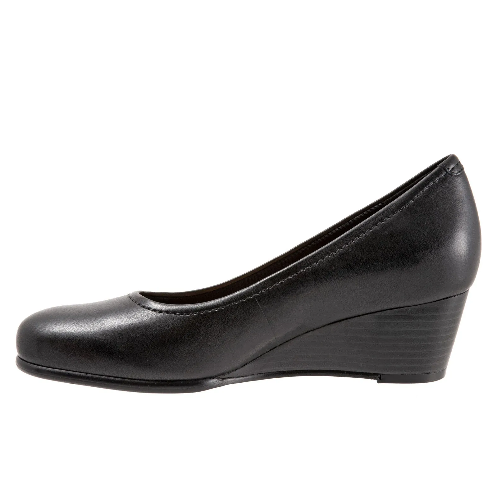 Wedding Day Stilettos Leather Heeled Sandals Trotters Winnie T1965-001 Womens Black Narrow Leather Wedges Heels Shoes
