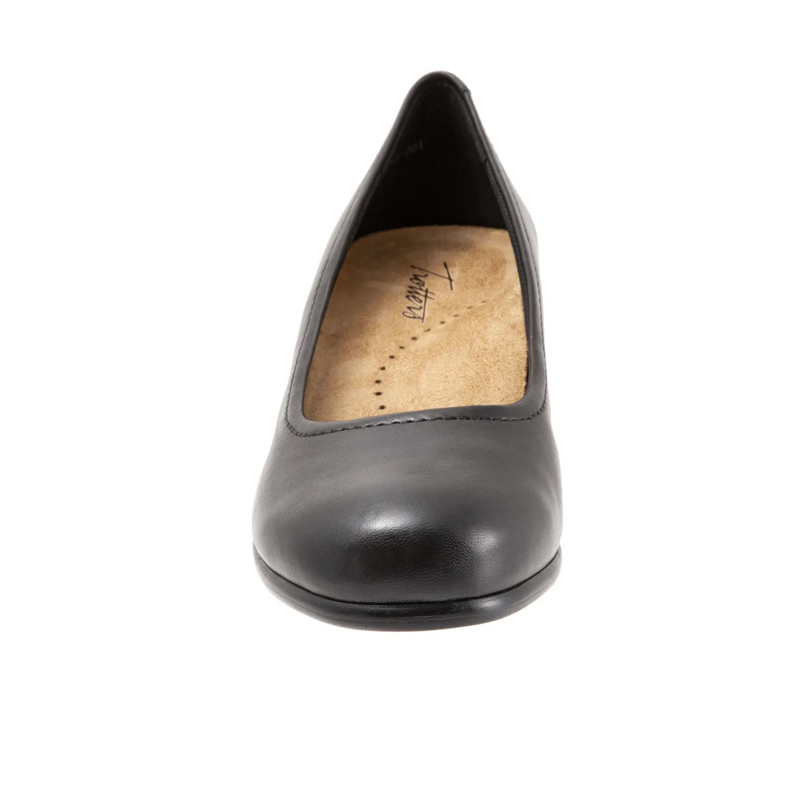 Trotters Winnie T1965-001 Womens Black Narrow Leather Wedges Heels Shoes Quick Dry Fabric Seasonal High Heels